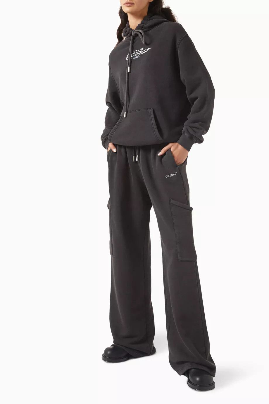 Off-White o1y1225 Logo Hoodie in Black Size M / US 6-8 / IT 42-44 - 2 Thumbnail