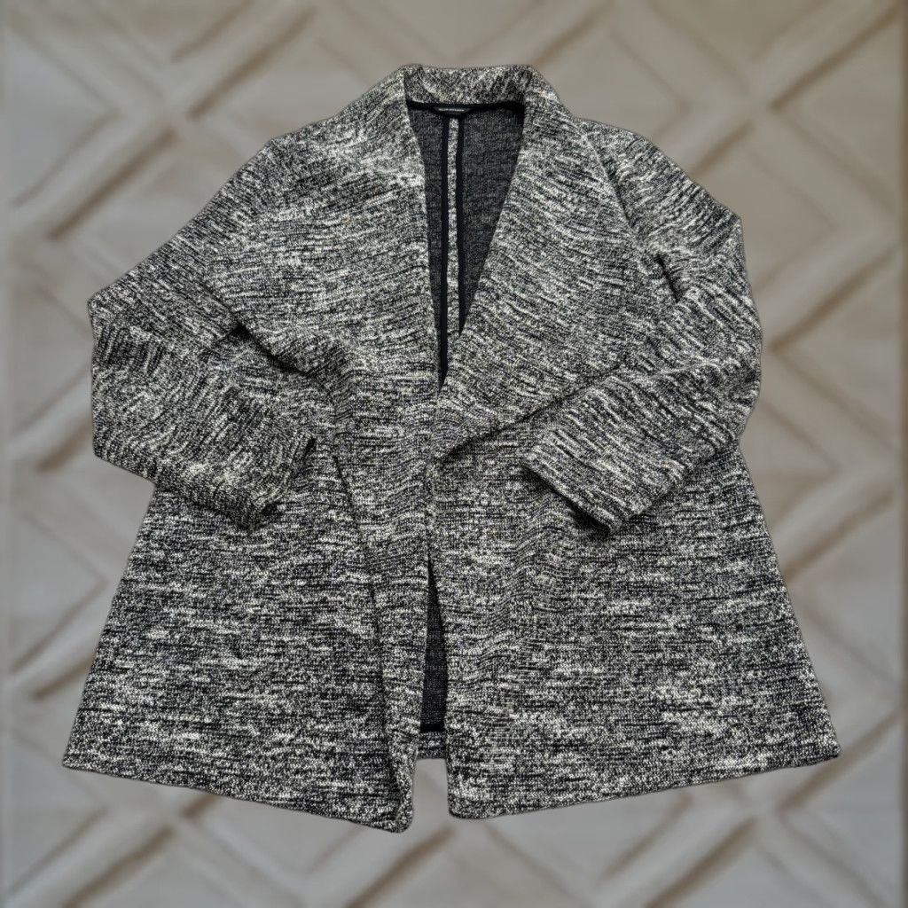 Club Monaco Club Monaco Cardigan Sweater Womens Medium Black White Marled Knit Stretch Open Size M / US 6-8 / IT 42-44 - 1 Thumbnail