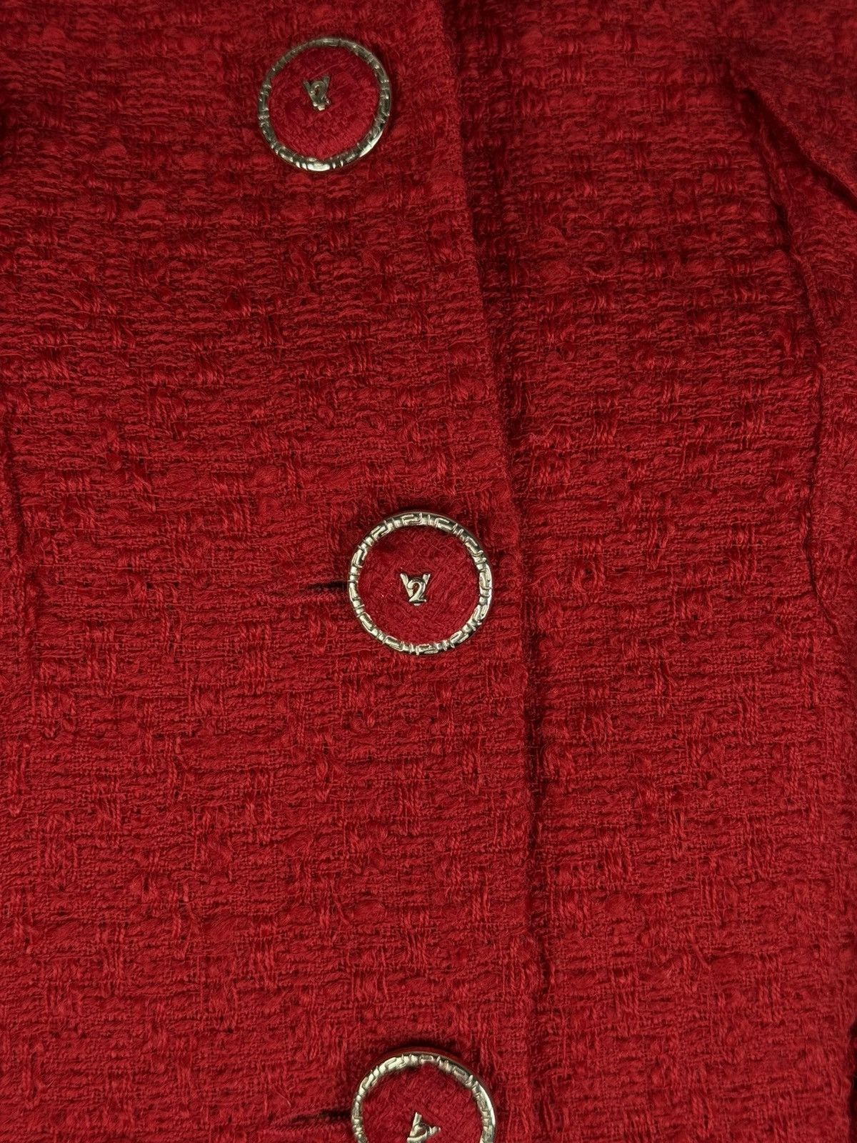 Vintage Archive!! VERSACE Classic V2 80s Red Skirt Jacket Suit Wool Size M / US 6-8 / IT 42-44 - 9 Thumbnail