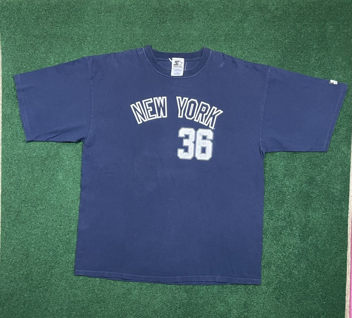 Vintage New York Yankees Mlb Blue Starter Jersey 36 CONE Nice 