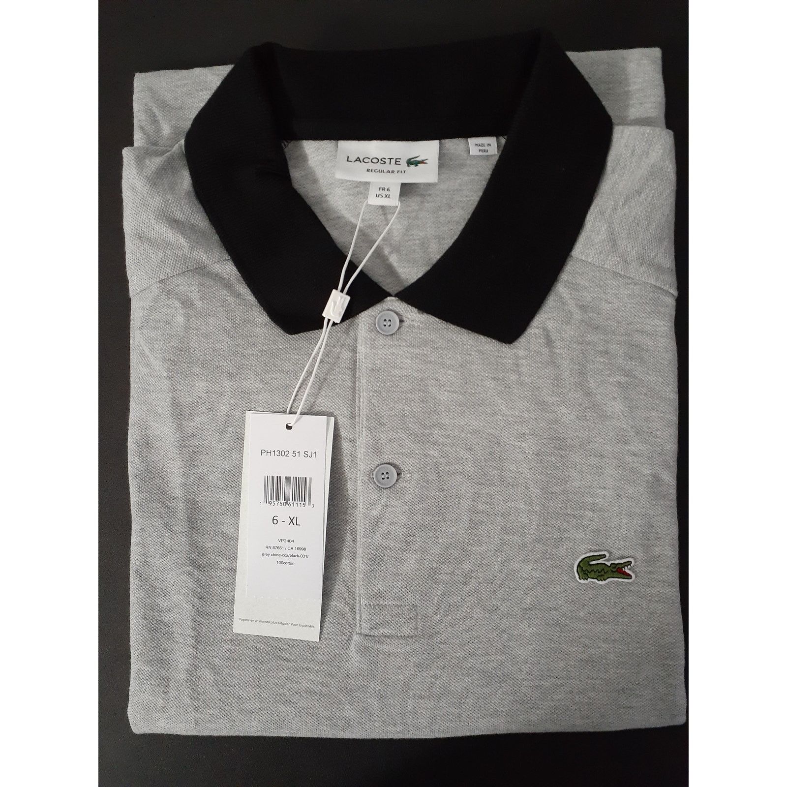 Lacoste Lacoste Men's Short Sleeve Tri-Color Polo Shirt Argent XL Size US XL / EU 56 / 4 - 2 Thumbnail