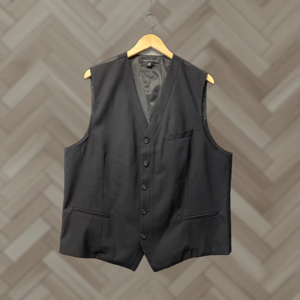 Vintage Design Collective Vest Waistcoat Mens Large Black Pockets V-Neck 131-17 Size US L / EU 52-54 / 3 - 1 Thumbnail