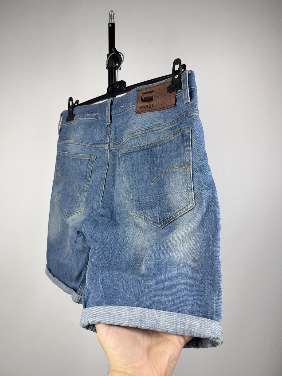 G-Star Y2K 00s Retro G-Star RAW 3301 Denim Shorts Light Blue 32 Size US 32 / EU 48 - 8 Thumbnail