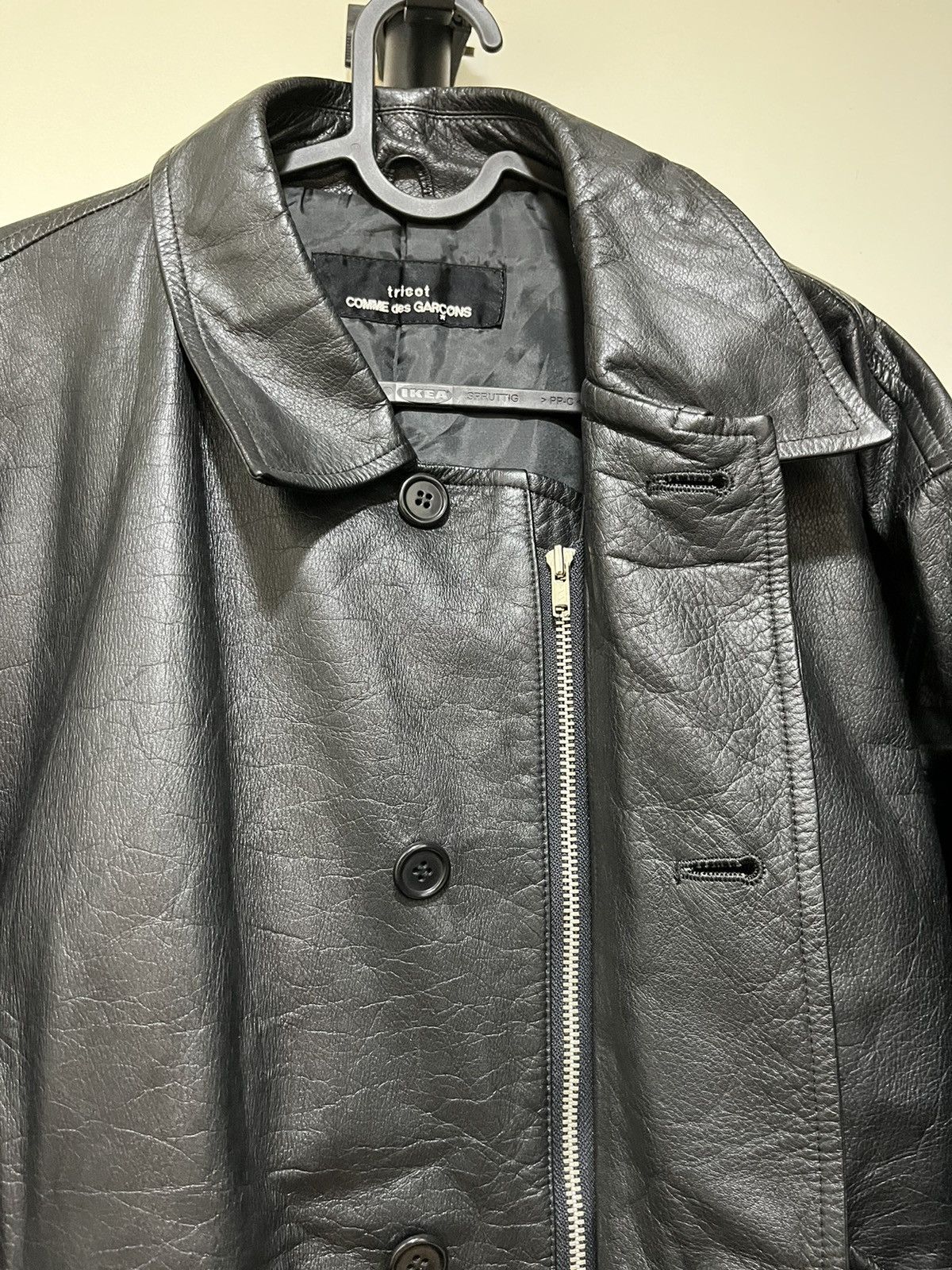 Comme des Garcons × Comme des Garcons Homme × Comme des Garcons Homme Plus COMME des GARCONS Leather Jacket Coat Size US XL / EU 56 / 4 - 4 Thumbnail