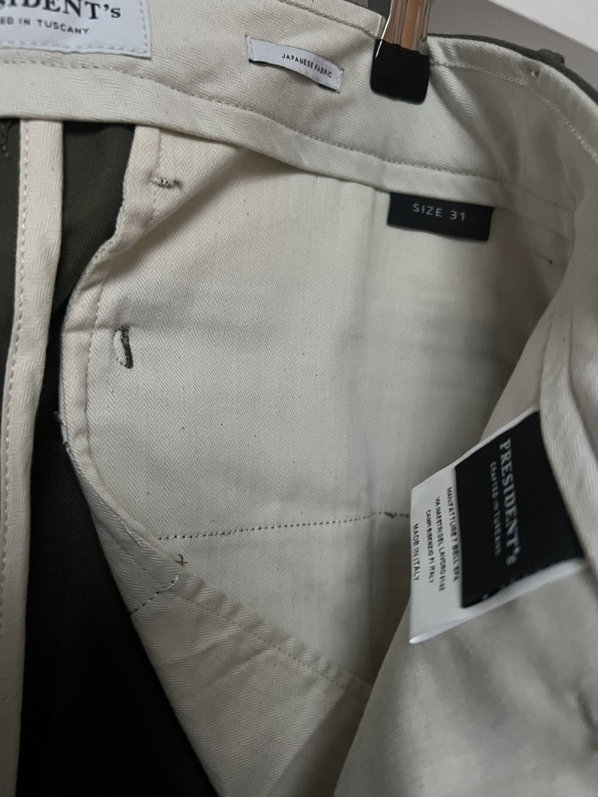 President's President’s Selvedge Chino Military Green / Khaki W31 L28.5 Size US 31 - 4 Thumbnail