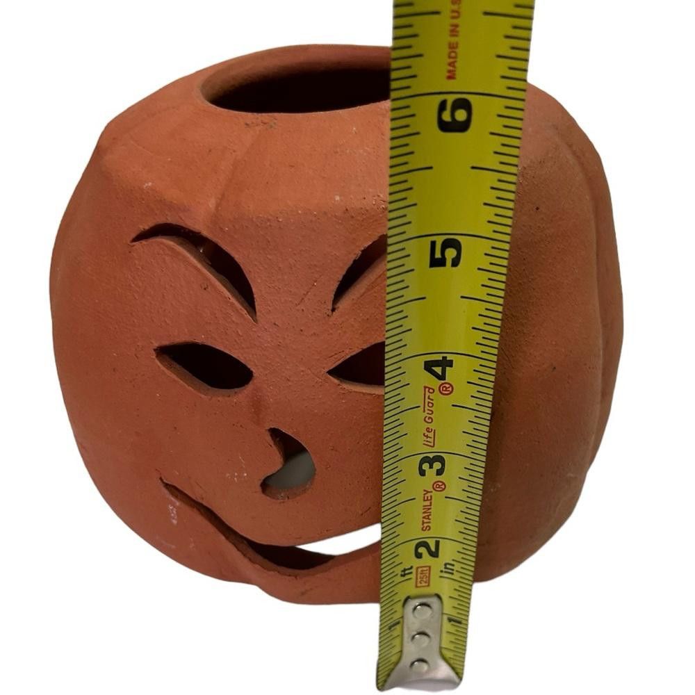 Designer Vintage Terracotta Jack-o-lantern W Multiple Faces Size ONE SIZE - 5 Thumbnail