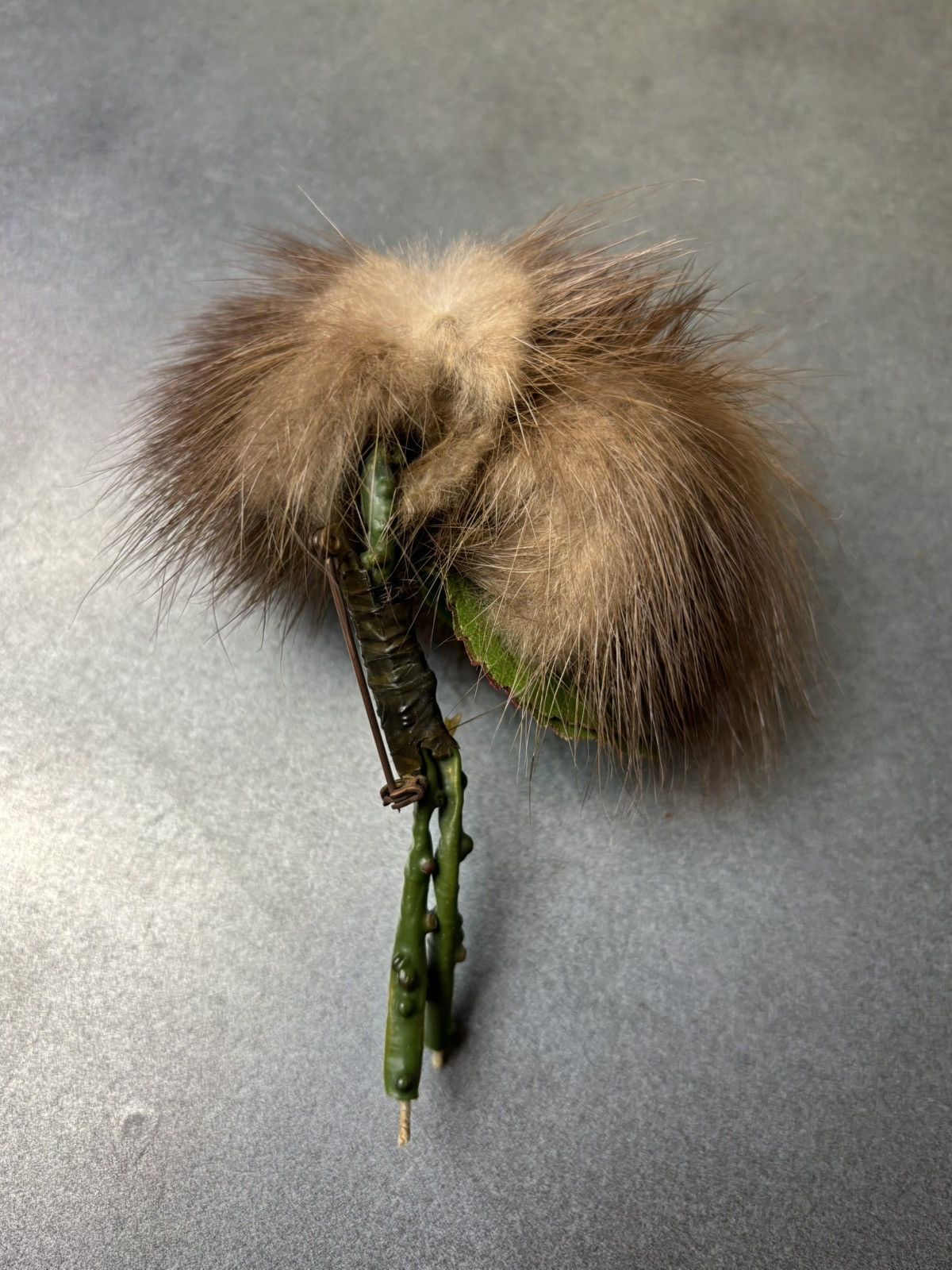 Vintage True Vintage Fur Brooch Vintage Mink Collar Pin Wire Flower Size ONE SIZE - 3 Thumbnail