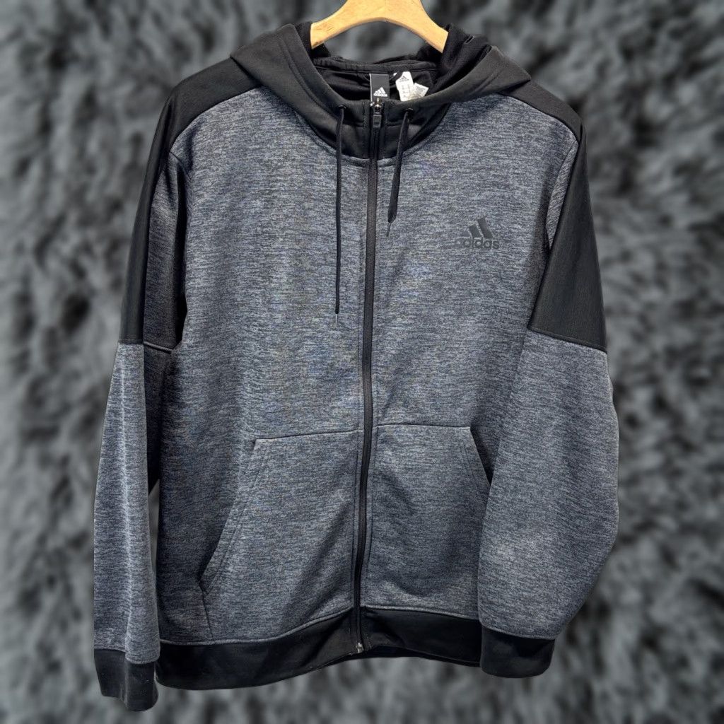 Adidas Adidas Team Issue Fleece Full Zip Hoodie Jacket Sz X-Large Mens Grey Black Size US XL / EU 56 / 4 - 1 Thumbnail