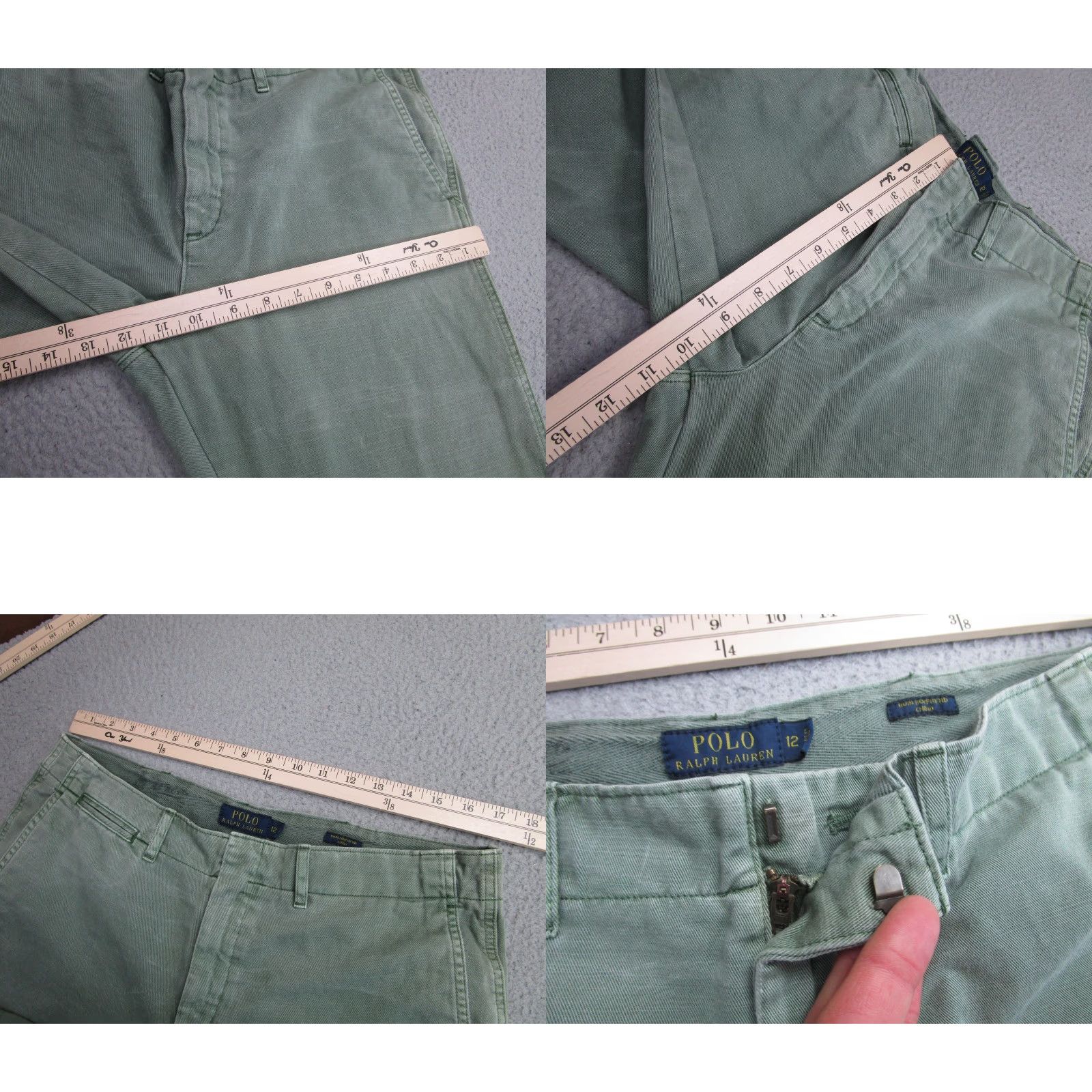Ralph Lauren Ralph Lauren Quin Boyfriend Chino Pants Womens 12 Green grunge Straight Leg Size 34" / US 12 / IT 48 - 8 Thumbnail