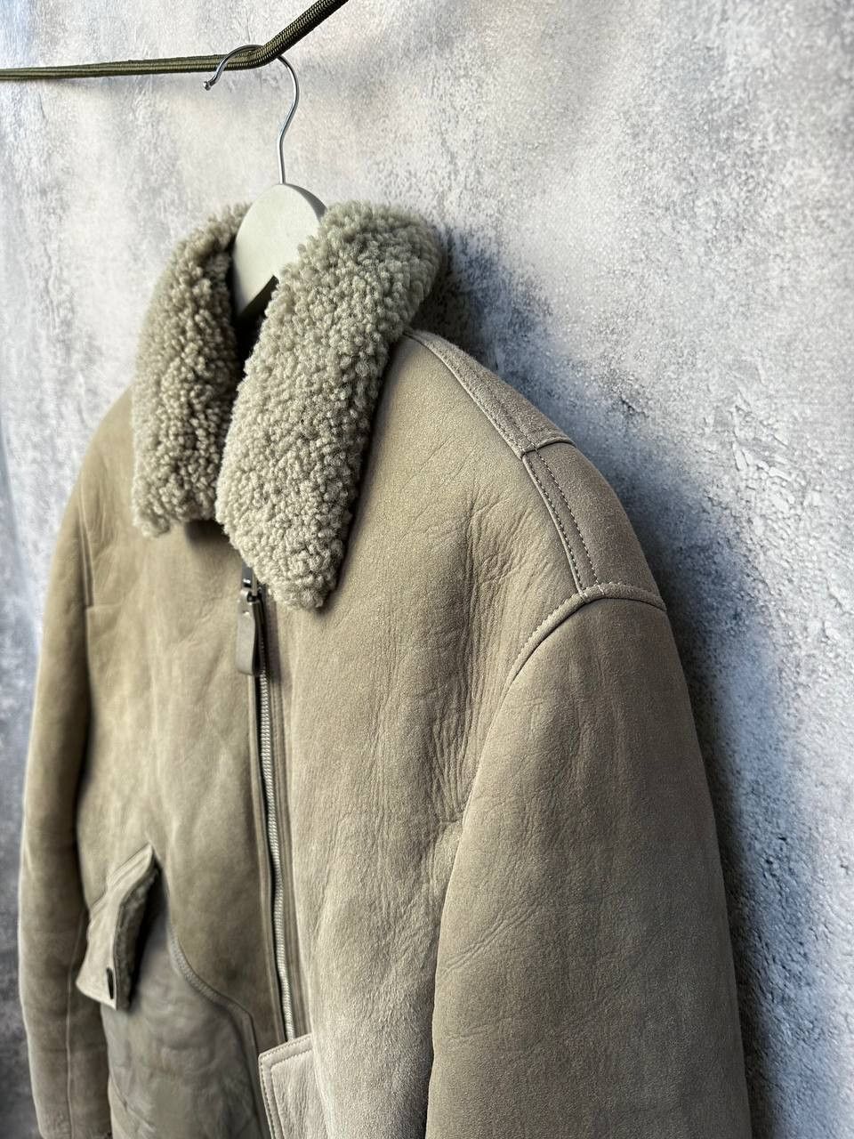 Reiss REISS Shearling Bomber Jacket Toni Grey Sheepskin Size US L / EU 52-54 / 3 - 7 Thumbnail
