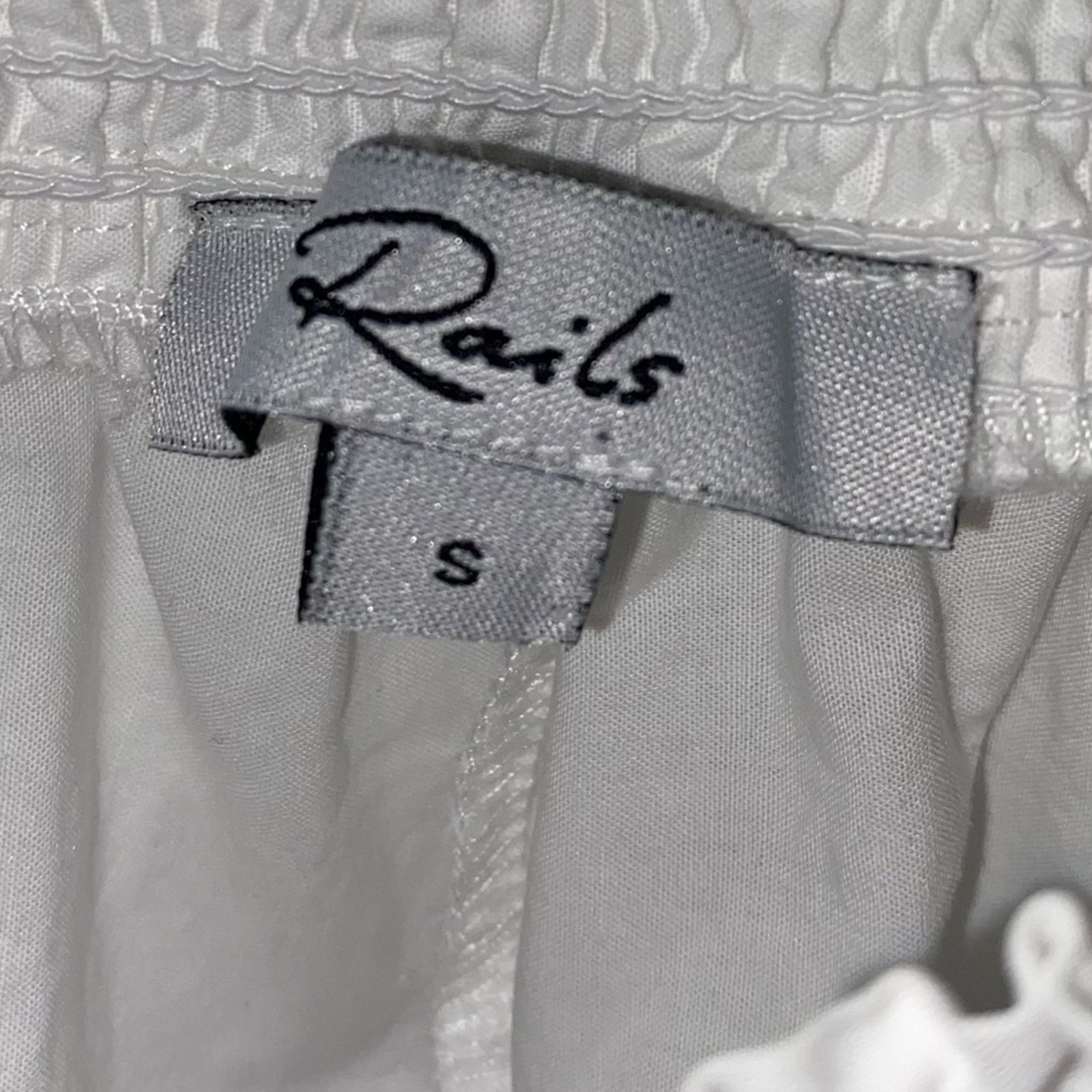 Rails Rails $178 Henrik White Cotton Scalloped Hem Pants Small EUC Size 24" / US 00 / IT 34 - 3 Thumbnail