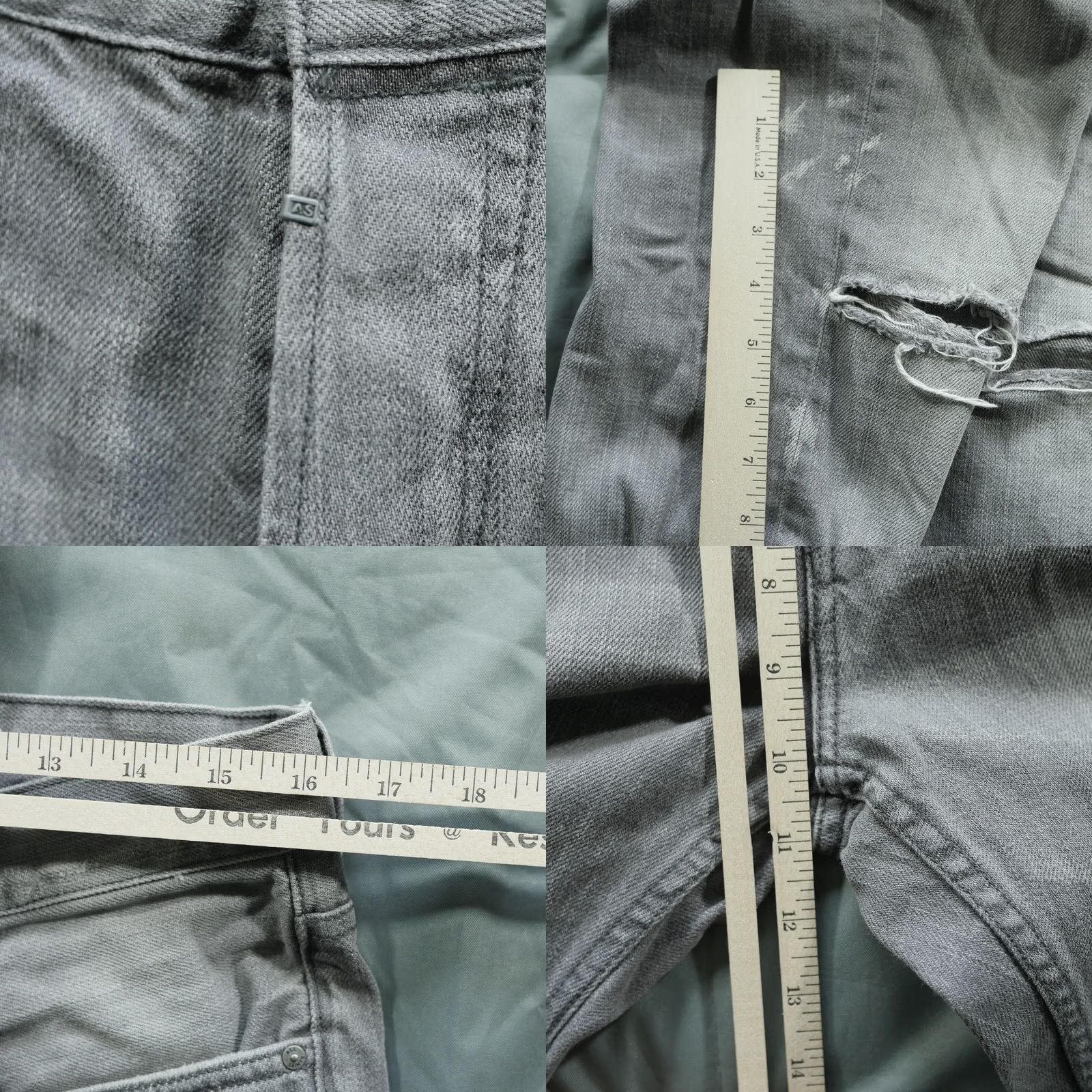 Allsaints VINTAGE All Saints Jeans Mens Slim Pistol 30x33 Light Wash Gray Skinny Distressed 5-Pocket Denim Cotton Logo Mens Size US 30 / EU 46 - 9 Thumbnail