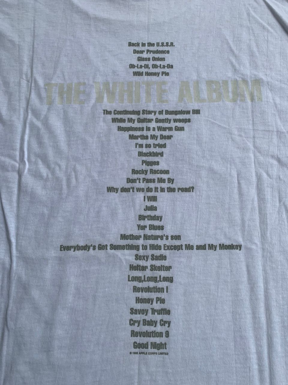 Band Tees The Beatles 1995 Vintage THE WHITE ALBUM Promo tee Size US L / EU 52-54 / 3 - 15 Thumbnail