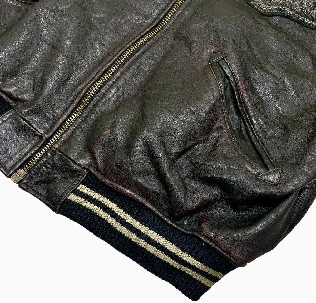 Avirex 🔥Vtg Avirex America Varsity USA Track Field Leather Jacket Size US L / EU 52-54 / 3 - 9 Thumbnail