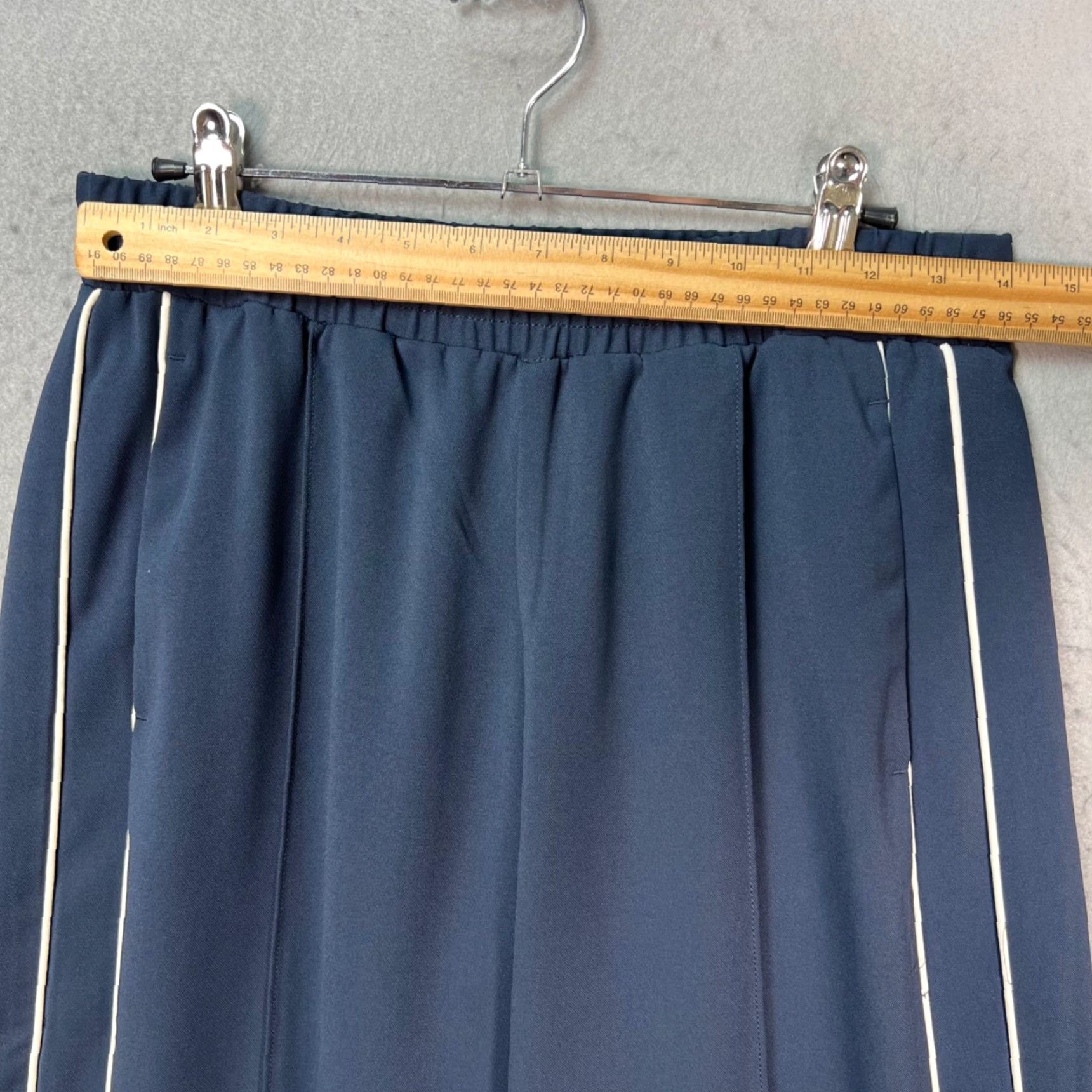 Abercrombie & Fitch Abercrombie & Fitch Mens XS Navy Cropped Wide-Leg Pants Striped White Size US 27 - 5 Thumbnail