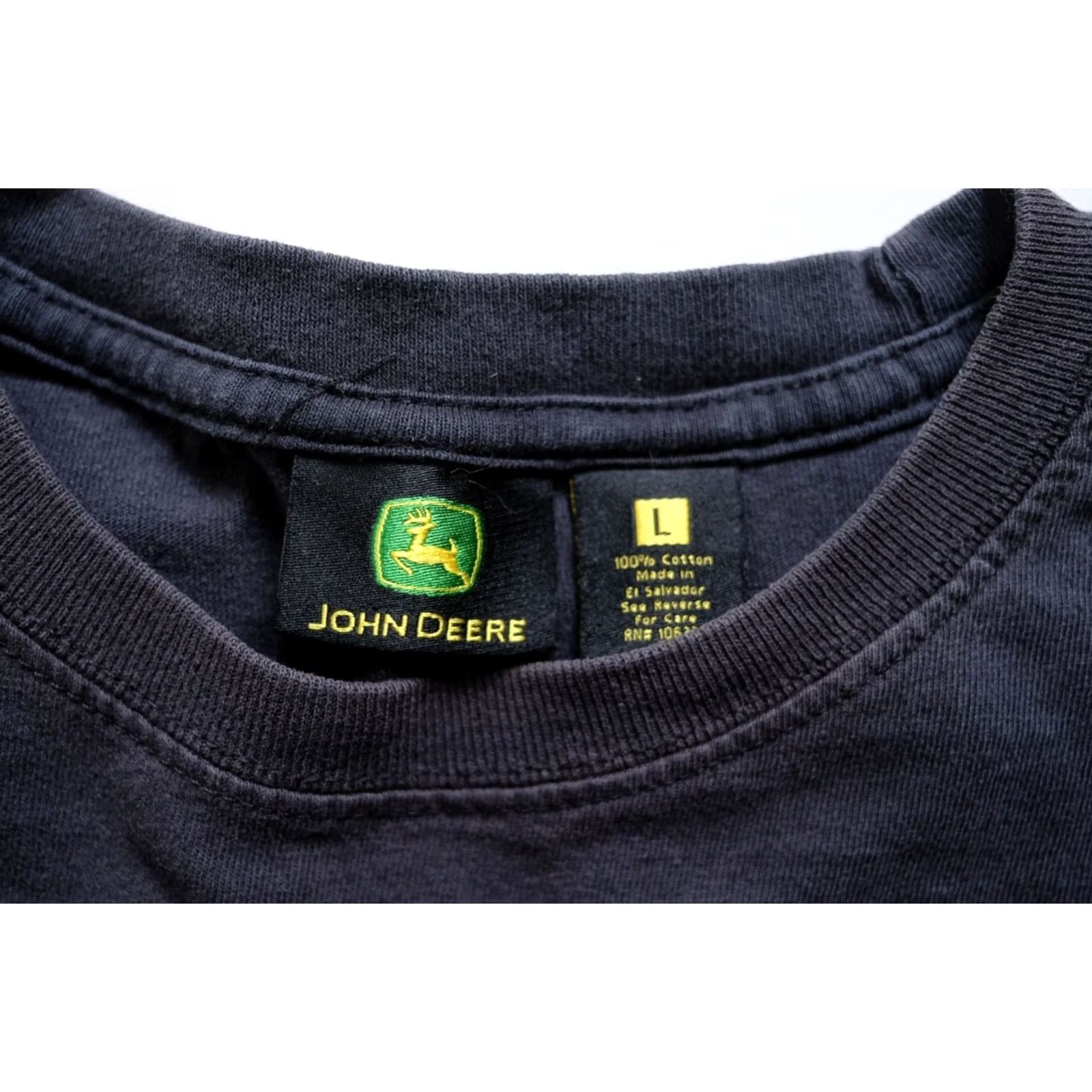 John Deere VINTAGE John Deere T-Shirt 90s Graphic Print Tractor Cotton Black Sz L Men Shirt Mens Size US L / EU 52-54 / 3 - 6 Thumbnail