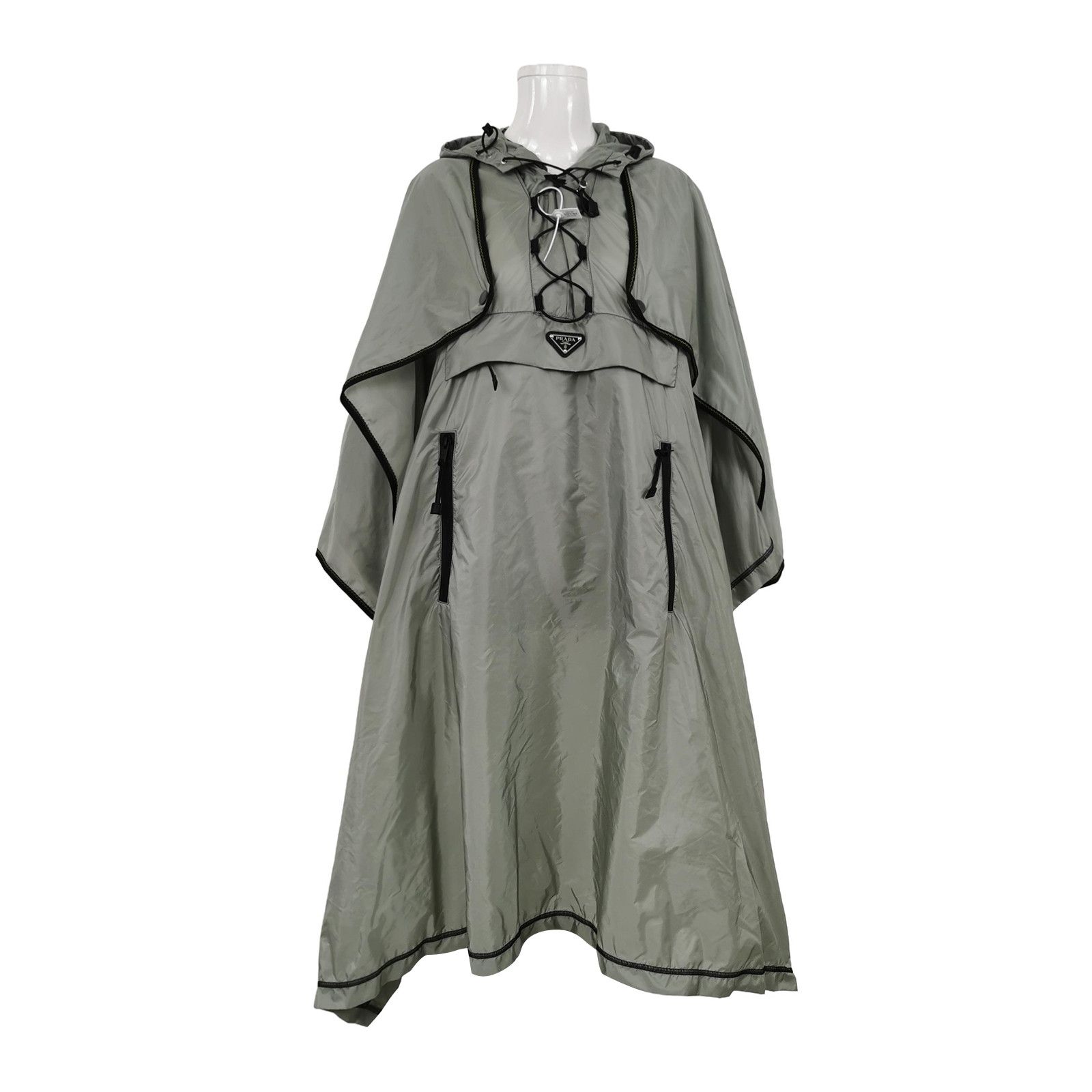 Prada Prada Triangle Logo Hooded Poncho Size 36 Size XS / US 0-2 / IT 36-38 - 1 Thumbnail