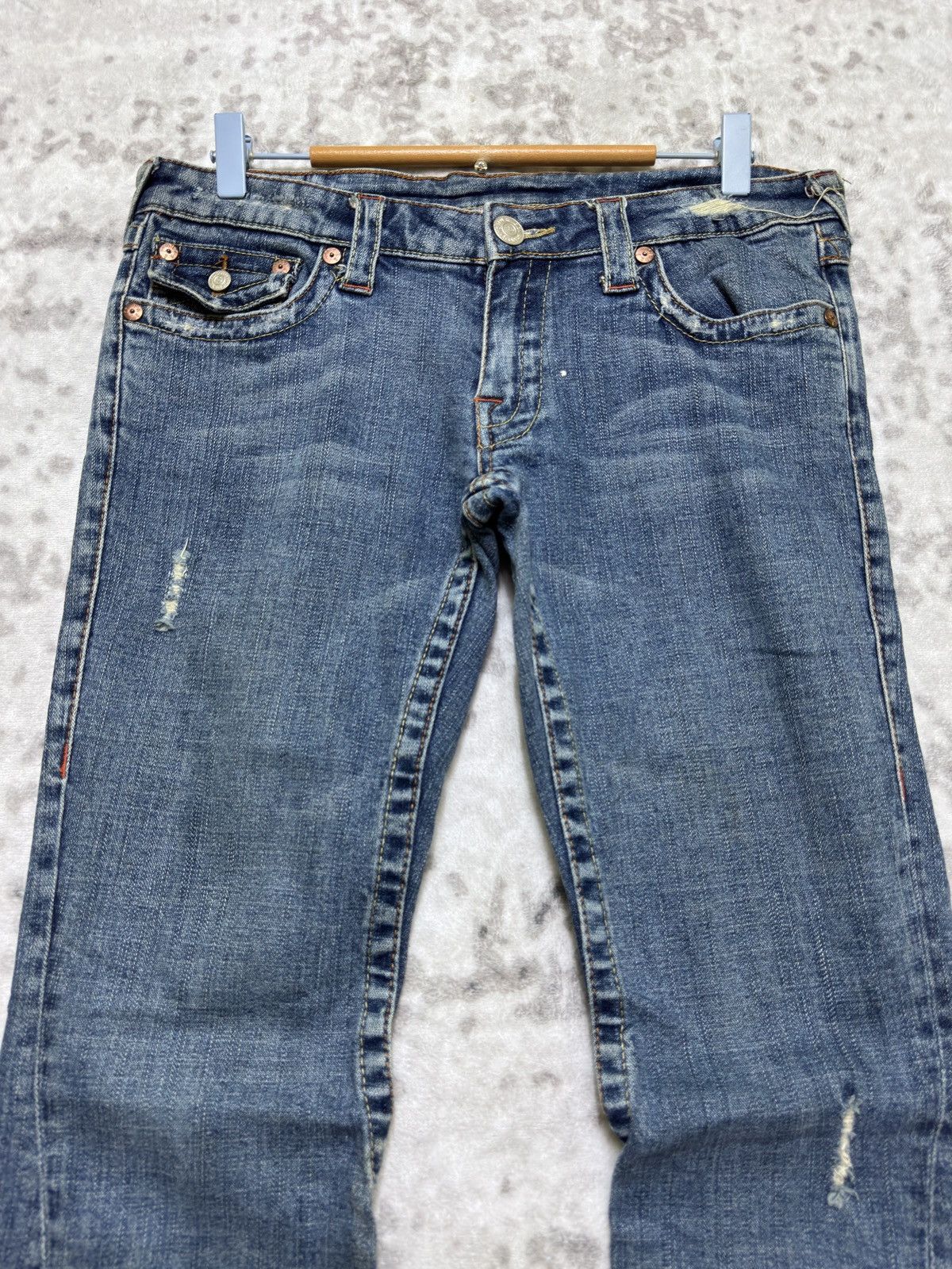 True Religion Flared True Religion Joey Distressed Boot Cut Low Rise Denim Size US 30 / EU 46 - 3 Thumbnail