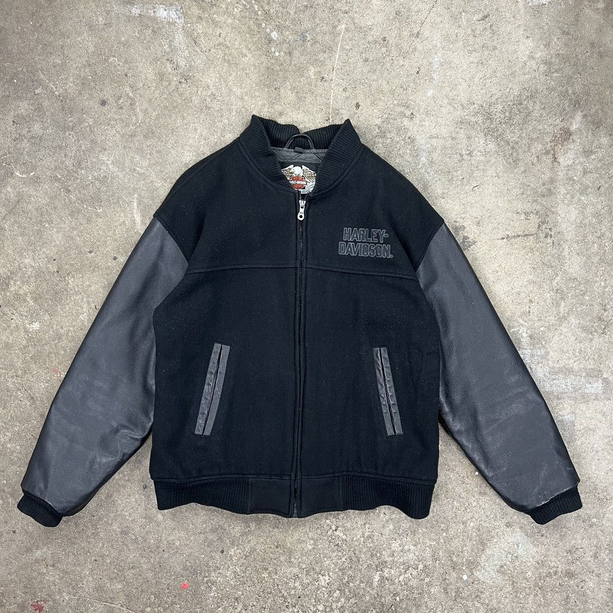 Harley Davidson × Vintage Harley Davidson Black Varsity Jacket Size US S / EU 44-46 / 1 - 3 Thumbnail