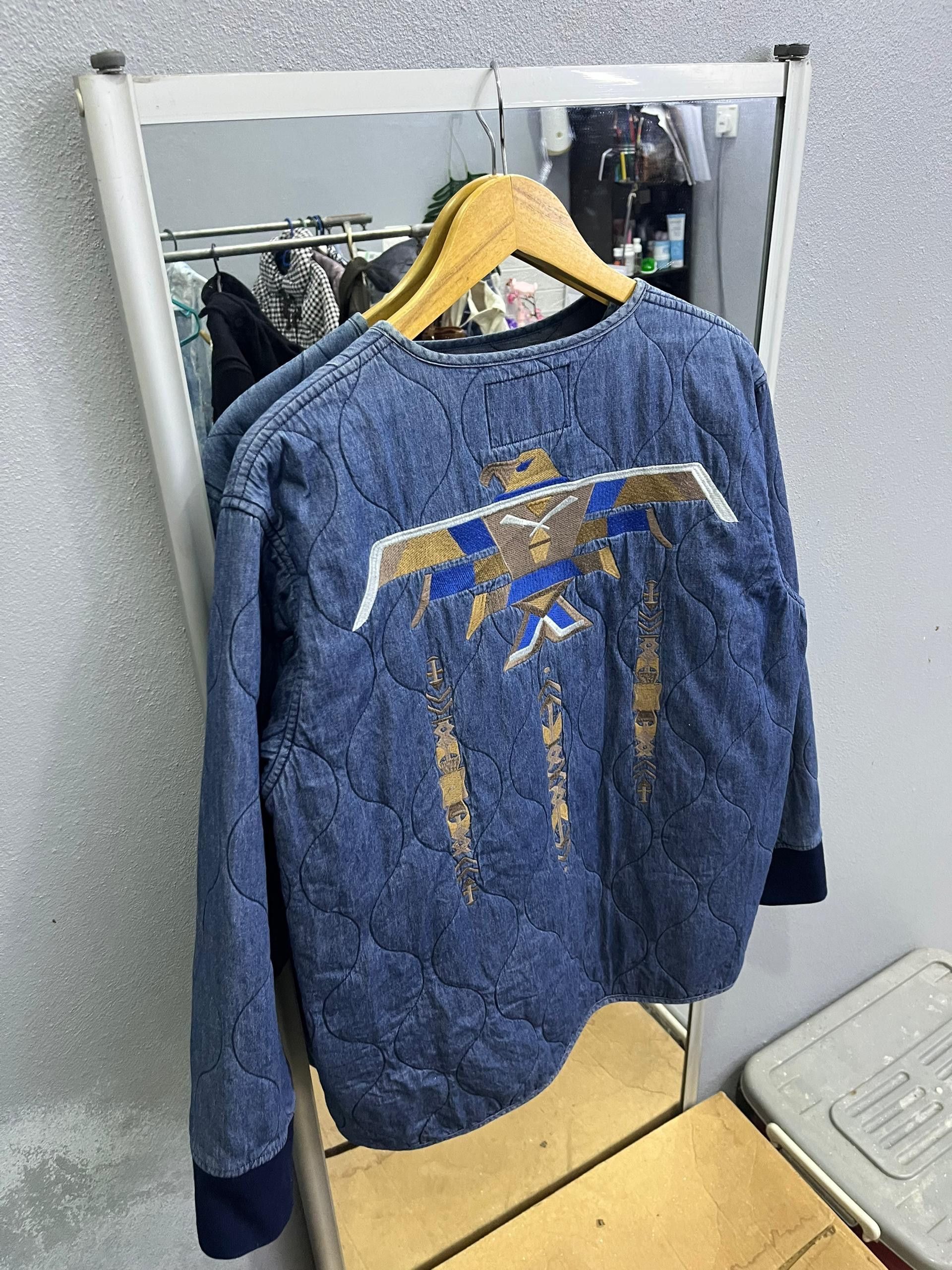 GRN Amina x grn Embroidered Indigo Quilt Jacket Size US L / EU 52-54 / 3 - 10 Thumbnail