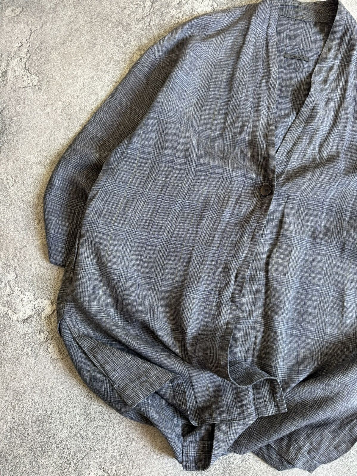 OSKA Oska 2size lino button up cape poncho dress shirt linen Size M / US 6-8 / IT 42-44 - 3 Thumbnail