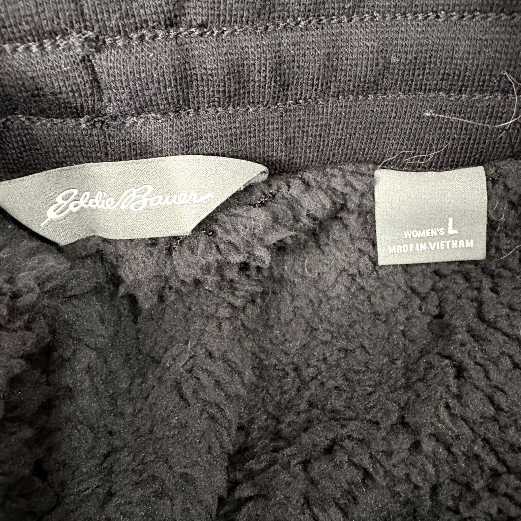 Eddie Bauer Eddie Bauer Fleece Lined Joggers Womens Large Black Drawstring Workwear Hiking Pants Size 36" / US 14 / IT 50 - 2 Thumbnail