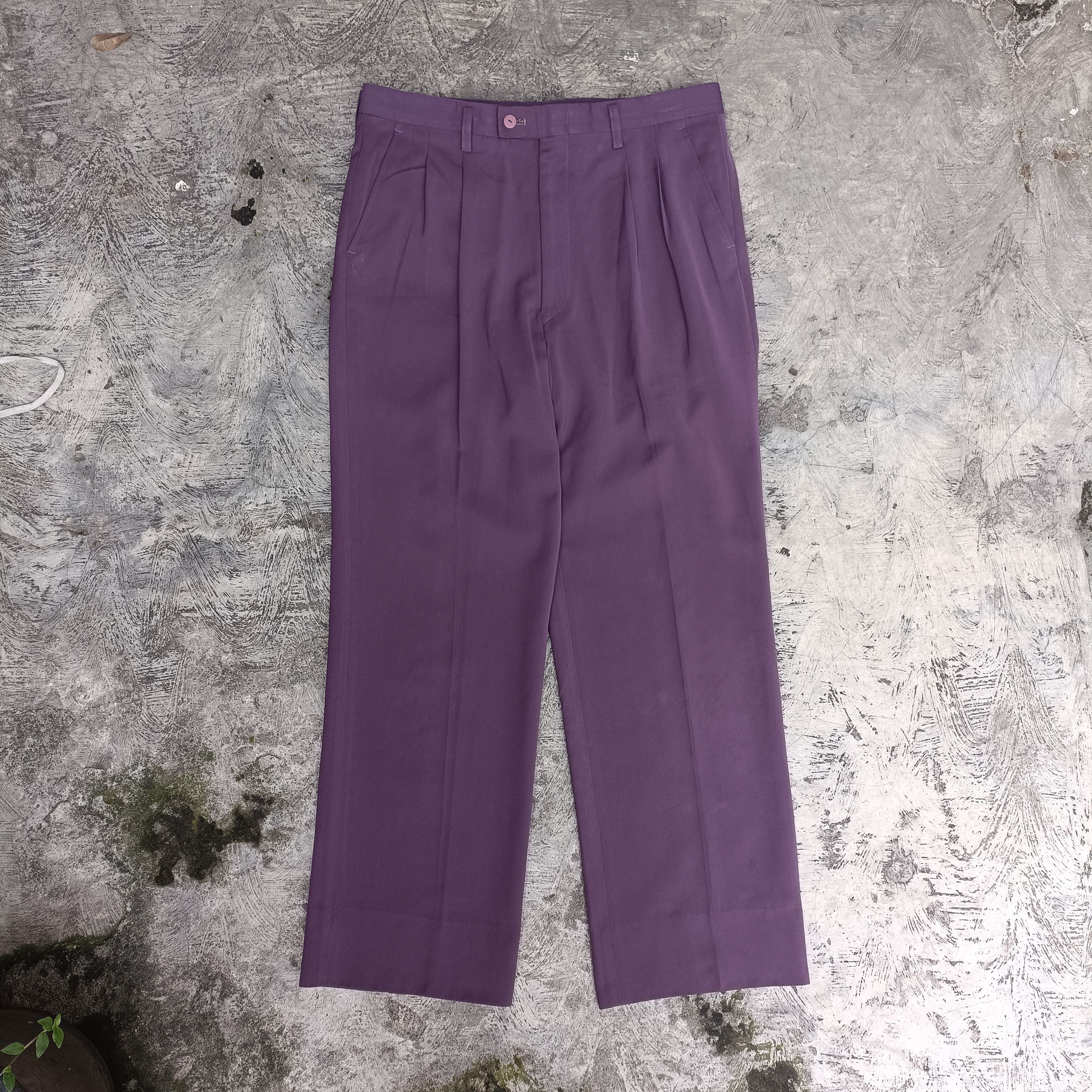Balenciaga Vintage Balenciaga Casual Purple Logo trouser Pants Size US 33 - 1 Thumbnail