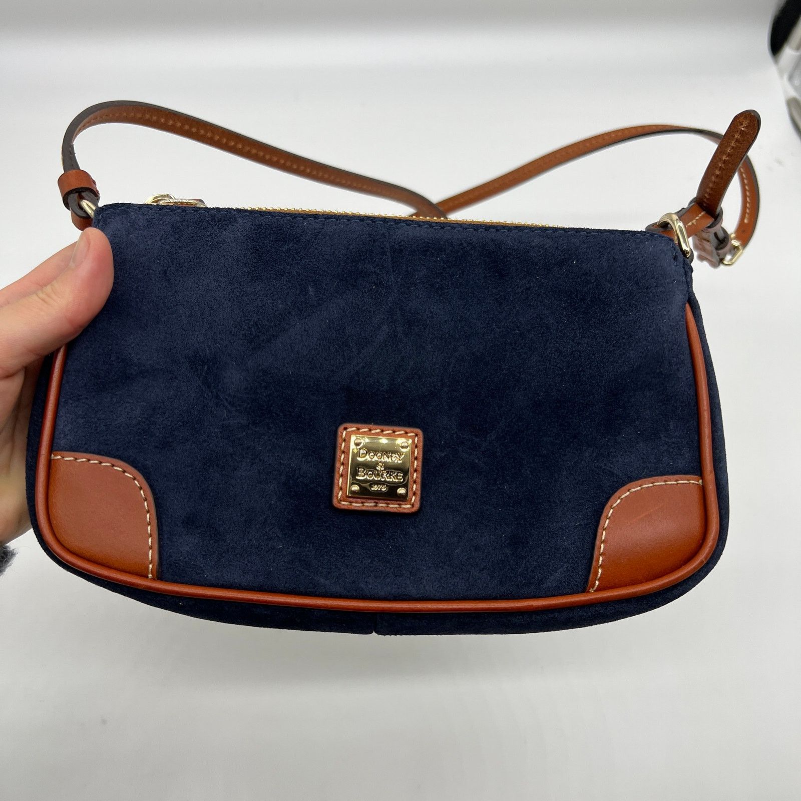 Dooney & Bourke Dooney & Bourke Suede Slim Crossbody Bags Navy Size ONE SIZE - 1 Thumbnail