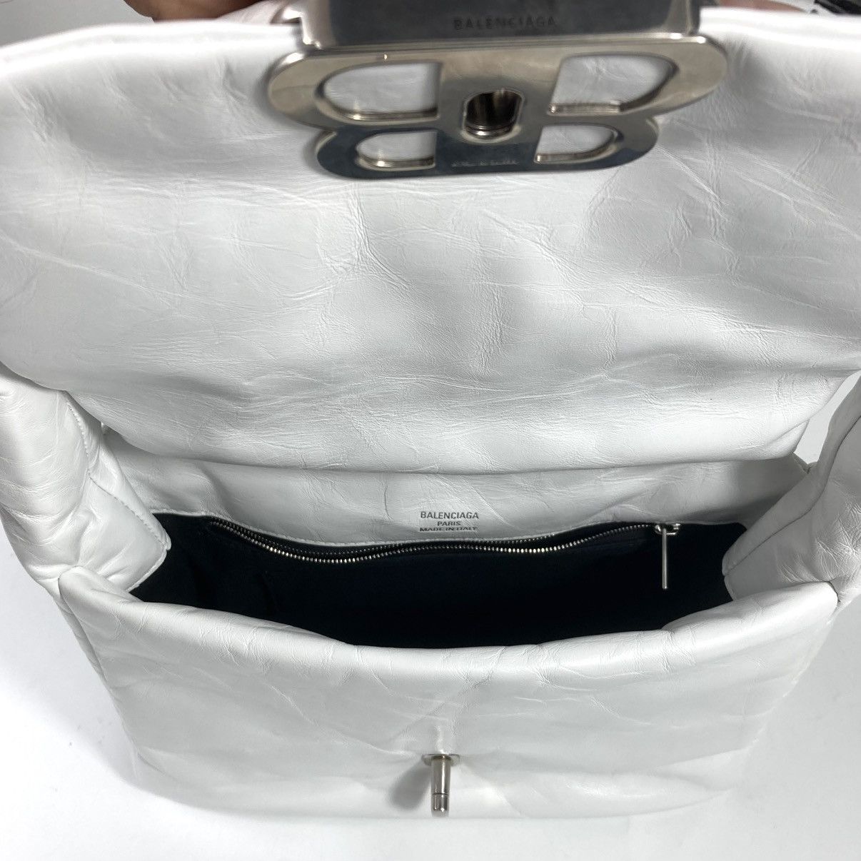 Balenciaga Balenciaga Small Monaco Leather Shoulder Bag Optic White NEW Size ONE SIZE - 12 Thumbnail