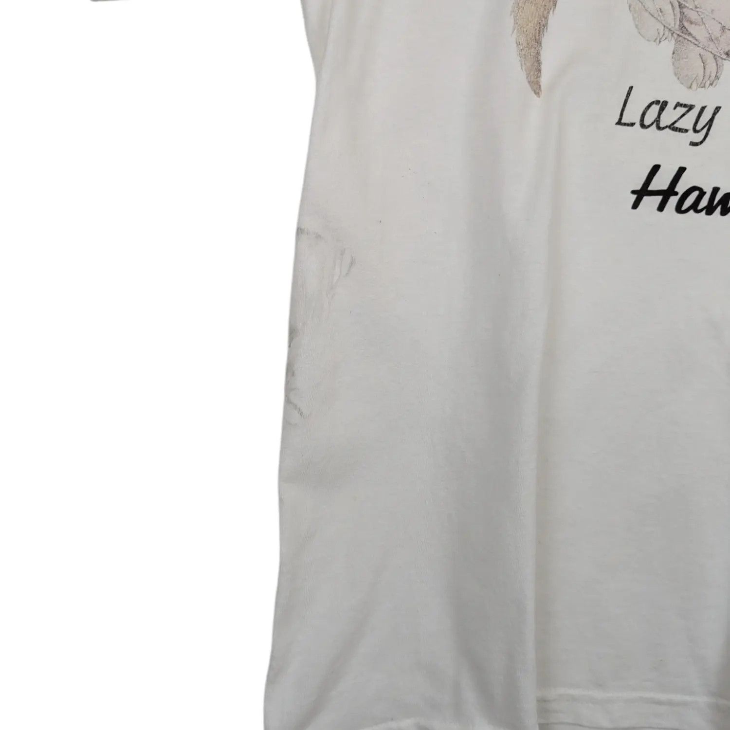 Hanes Vintage 90's HANES Cute Dog Lazy Days Hawaii Tee Size US M / EU 48-50 / 2 - 7 Thumbnail