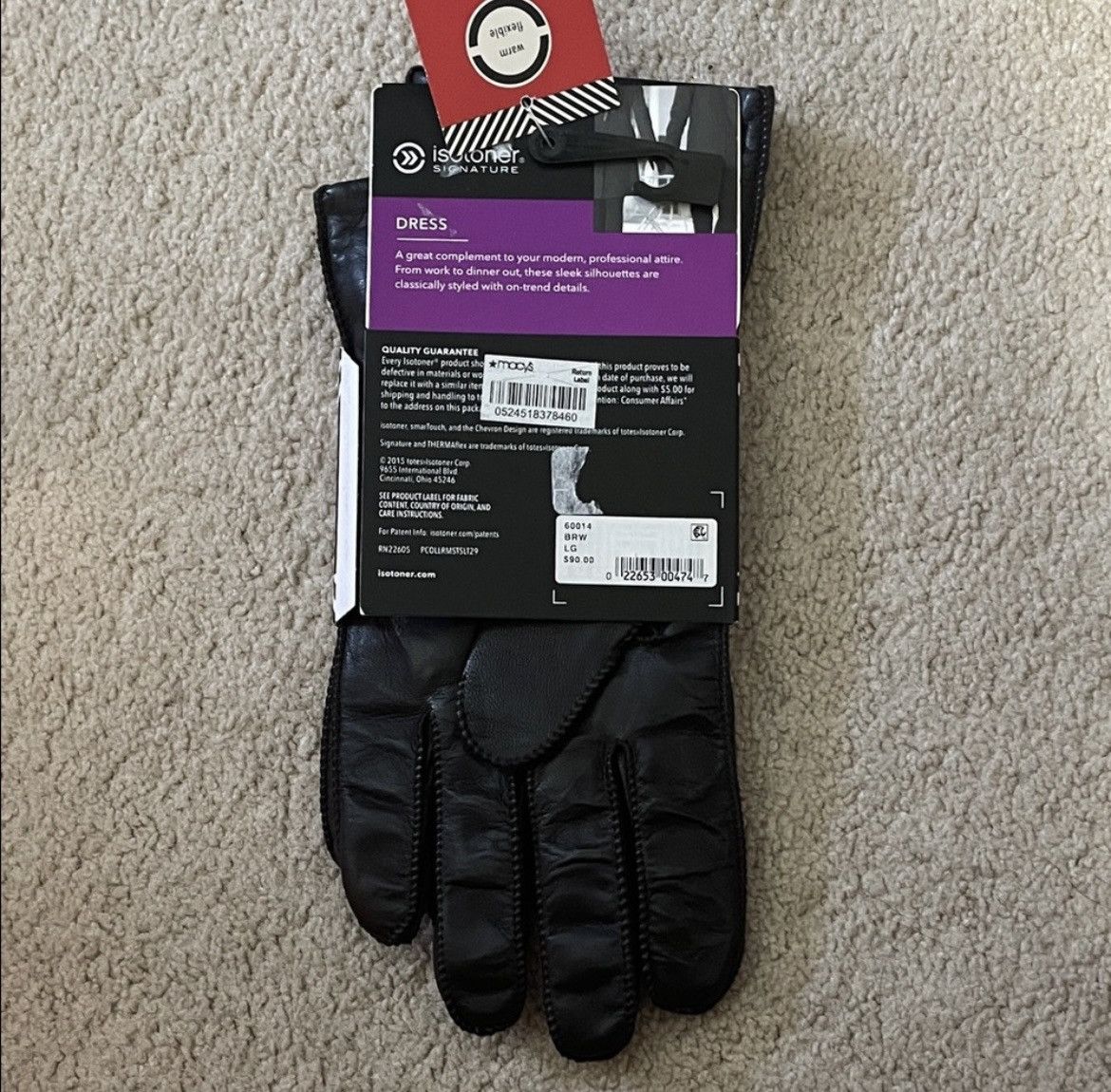 Other Isotoner Brown Gloves Size ONE SIZE - 2 Thumbnail