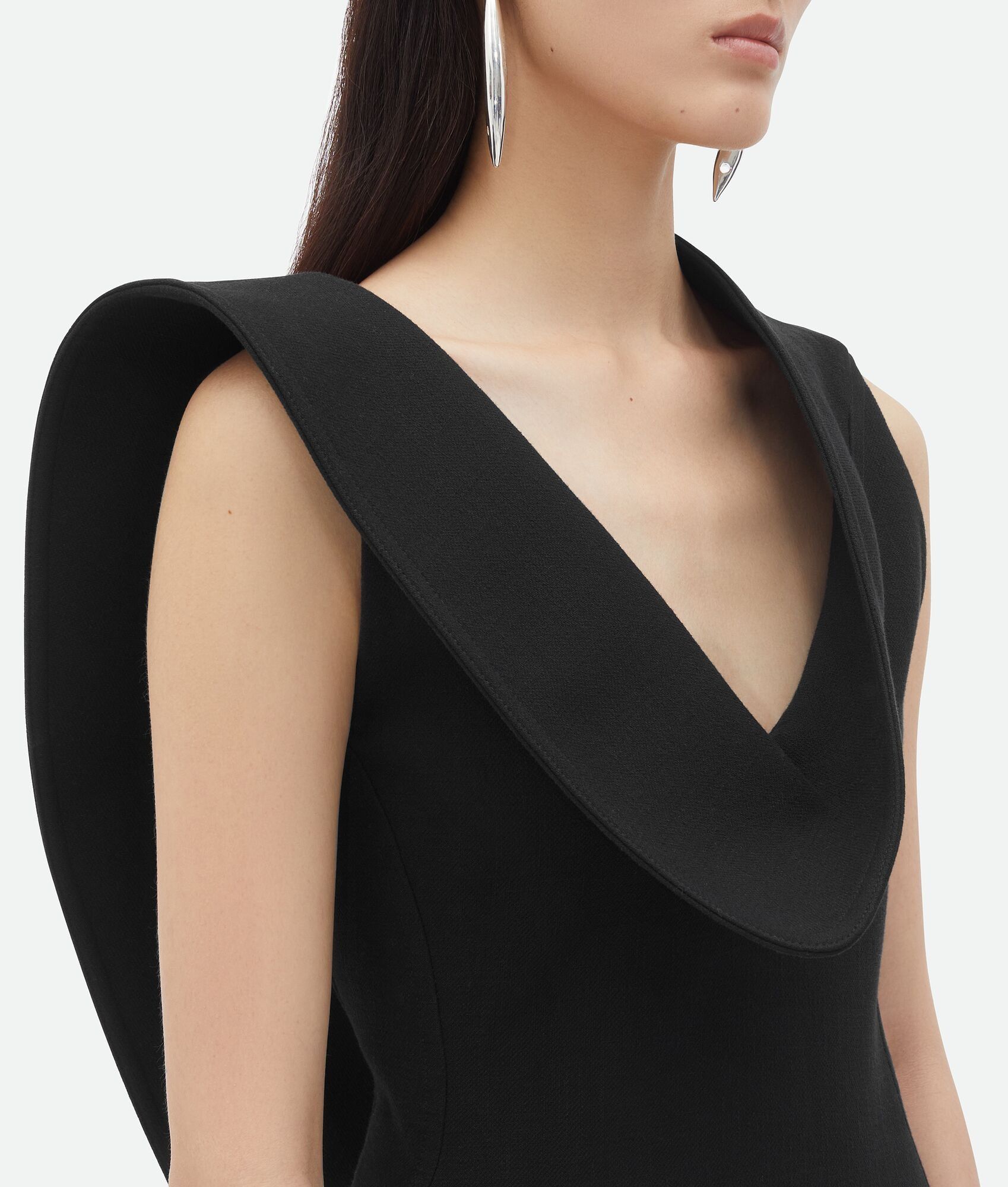 Bottega Veneta o1bcso1str0225 Structured Cotton Midi Dress in Black Size XS / US 0-2 / IT 36-38 - 5 Thumbnail