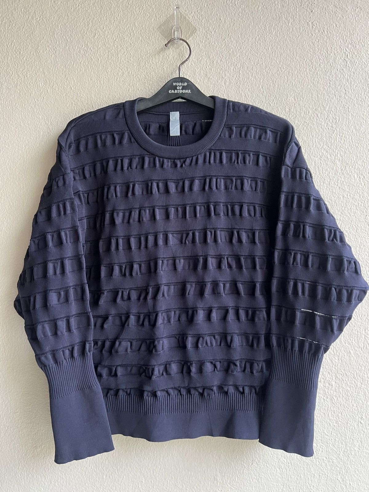 CFCL CFCL Made in Japan Navy Blue Facade Knitwear Sweater Size US L / EU 52-54 / 3 - 2 Thumbnail
