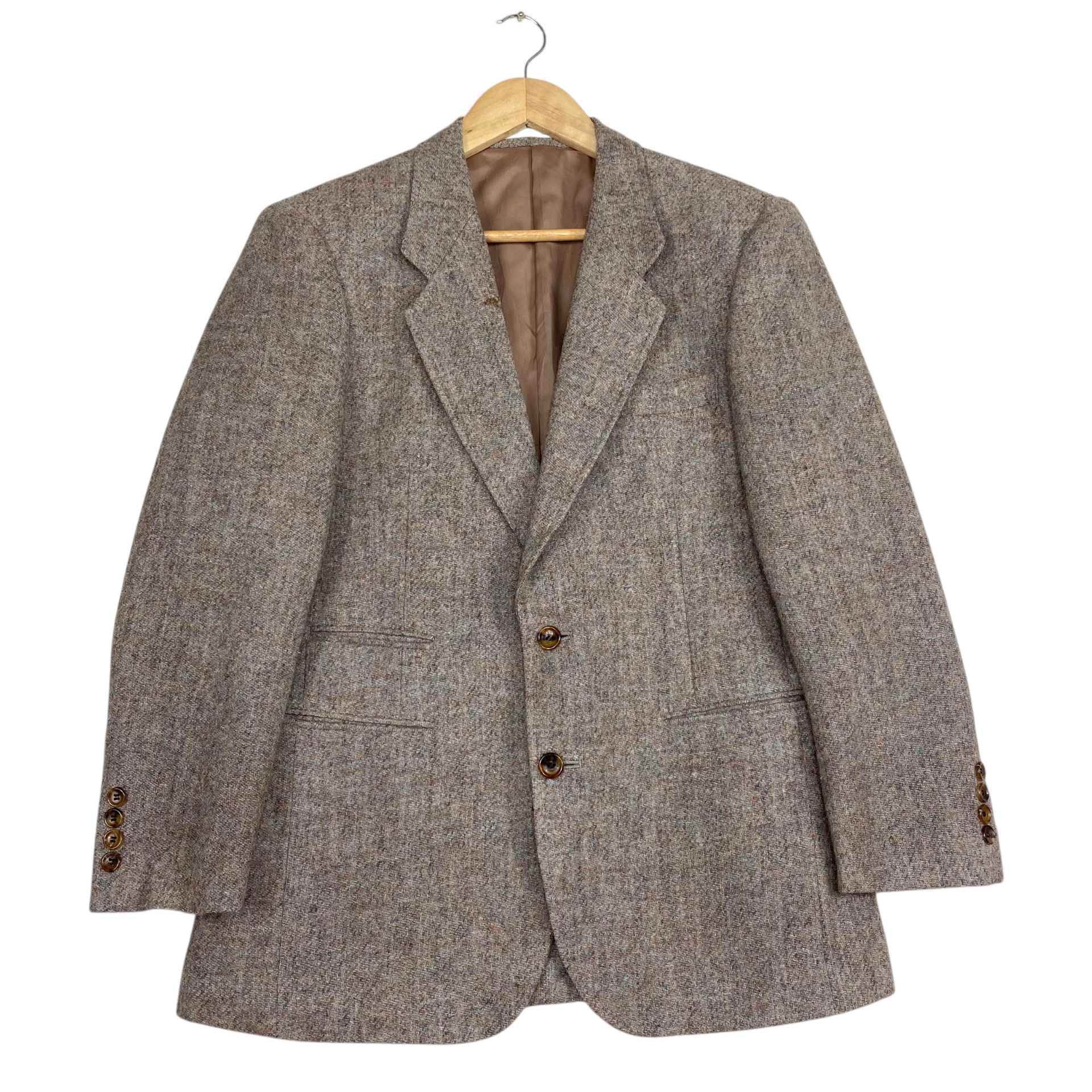 Harris Tweed 💥90s HARRIS TWEED LOGAN GATE SLUBBY WOOL BUTTON JACKET Size US S / EU 44-46 / 1 - 2 Thumbnail