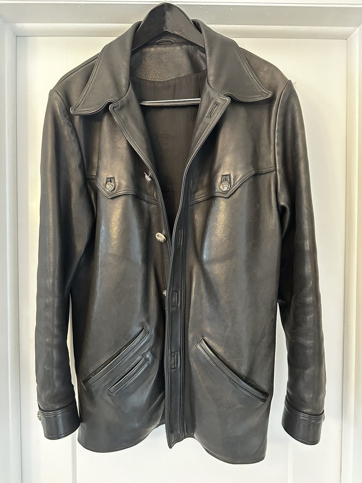 Chrome Hearts RARE Talon Leather Motorcycle Jacket 1993 Size US M / EU 48-50 / 2 - 2 Thumbnail