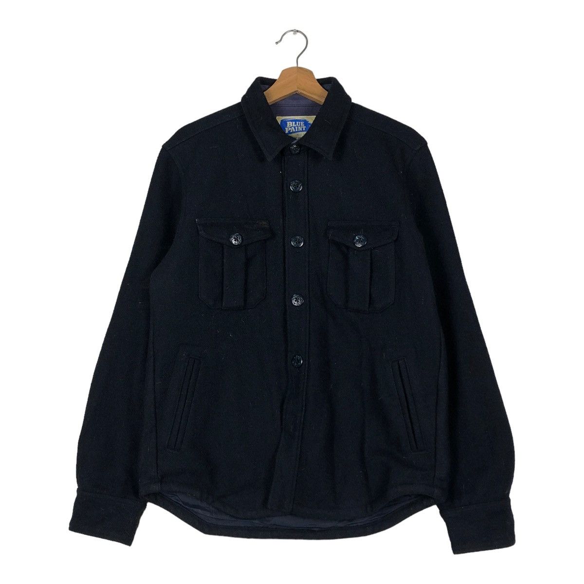 Japanese Brand 🔥VINTAGE BIKER WOOL JACKET BLUE PAINT UNION MADE JAPAN Size US L / EU 52-54 / 3 - 1 Thumbnail