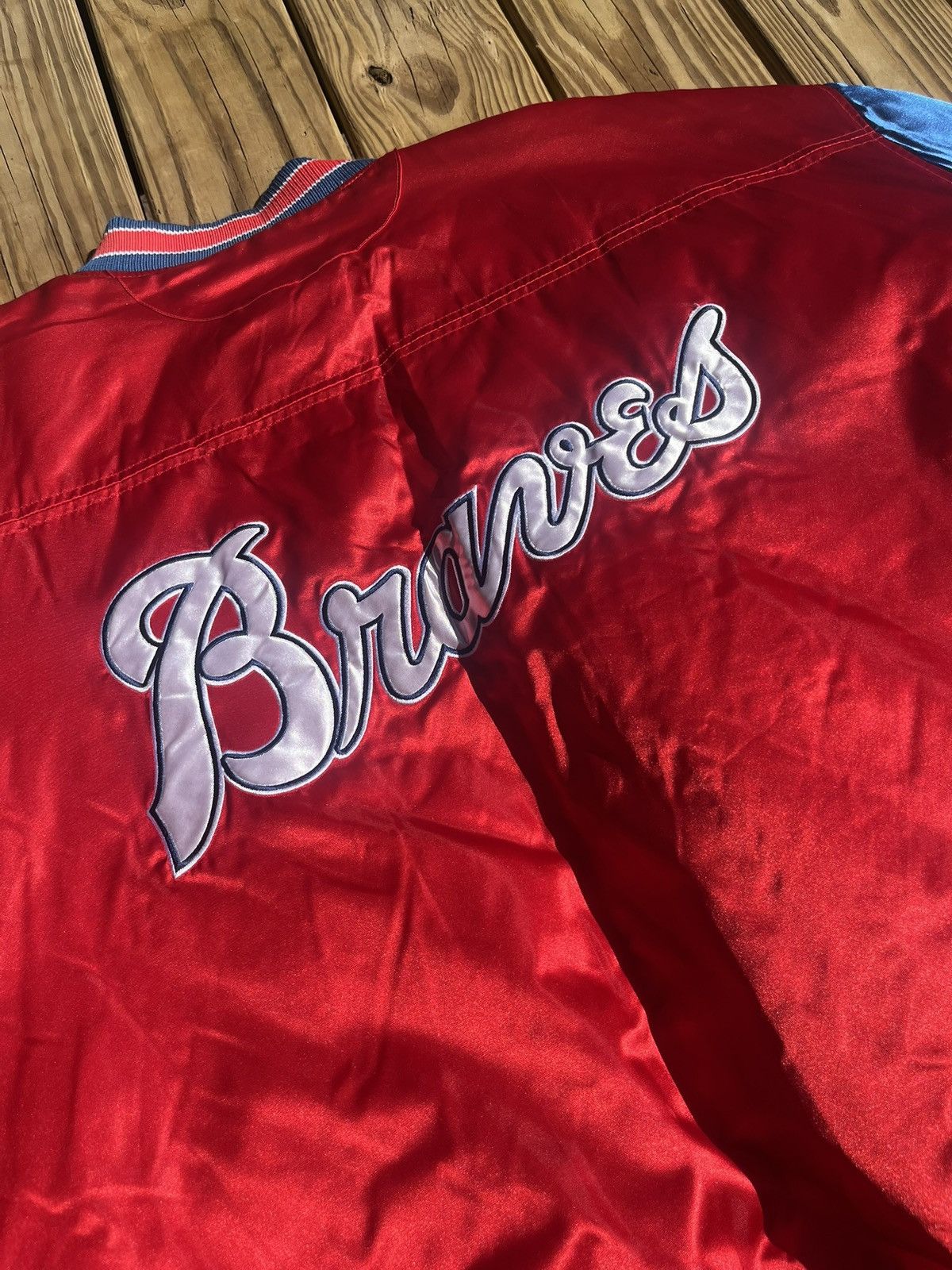 MLB Vtg Atlanta Braves Satin Jacket Size US XXL / EU 58 / 5 - 4 Thumbnail