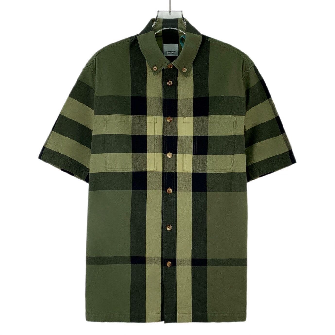 Burberry Burberry Green Check Short Sleeve Shirt Size S Size US S / EU 44-46 / 1 - 1 Thumbnail