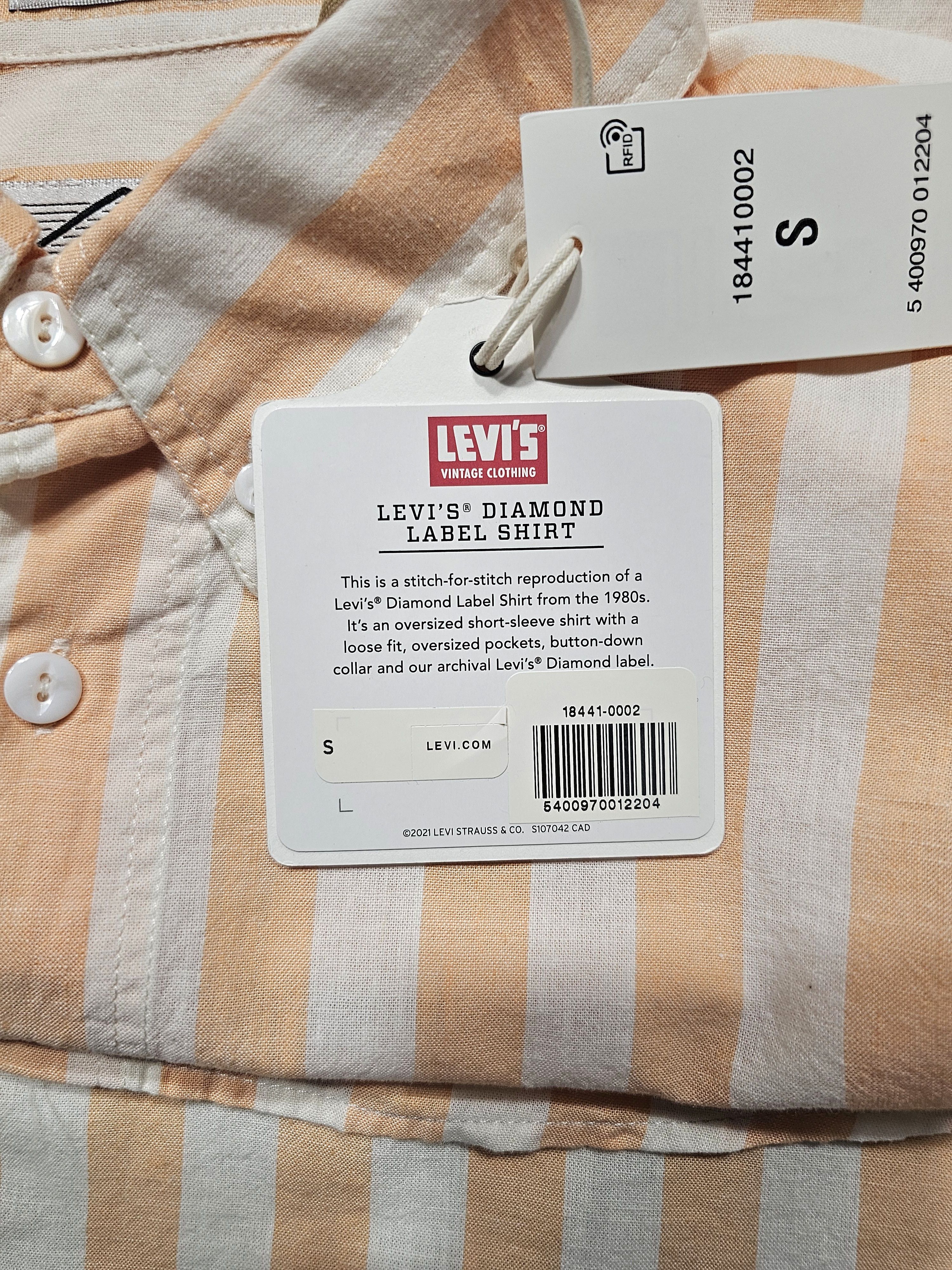 NWT LVC Levi's Vintage Clothing Diamond Shirt S Repro SS20