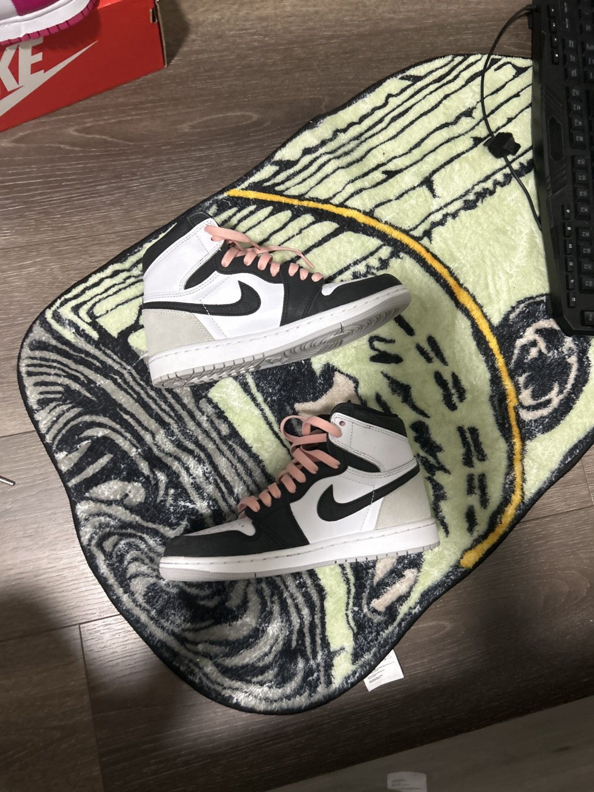 image of Jordan Nike Air Jordan 1 High Bleached Coral Shoes in White, Men's (Size 6)
