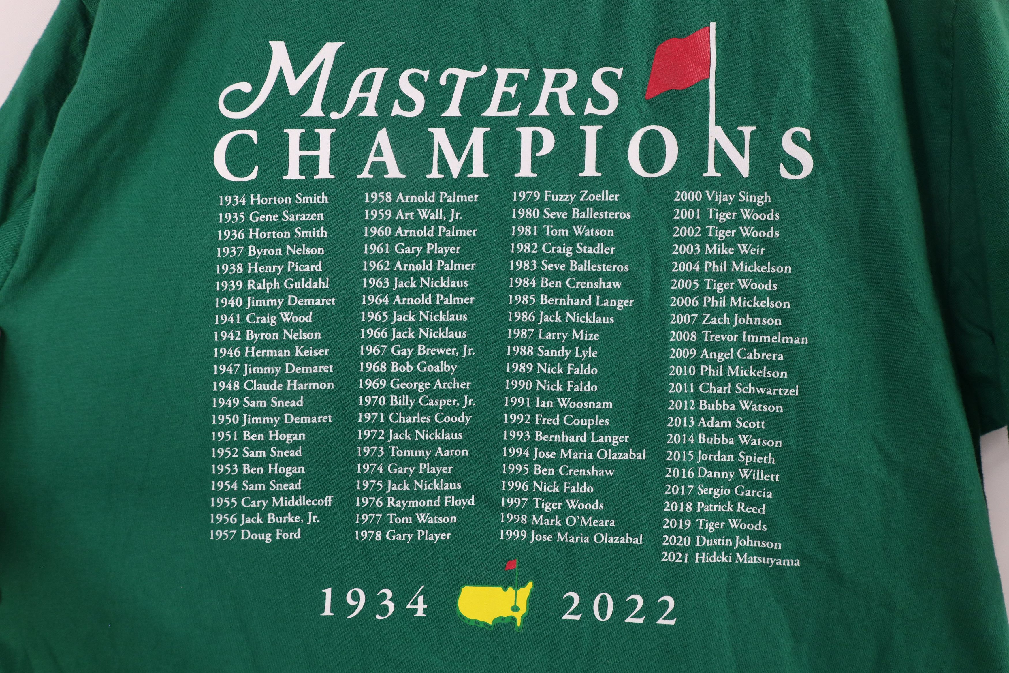 Vintage The Masters 2022 Short Sleeve Golfing T-Shirt Green Cotton Size US M / EU 48-50 / 2 - 8 Thumbnail