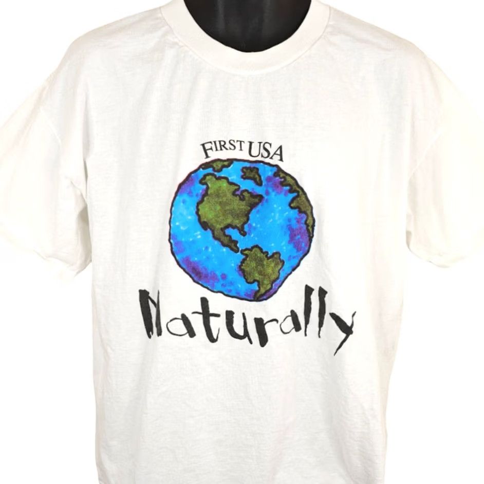 Vintage VINTAGE World T Shirt Mens XL White 90s Naturally Earth Globe Planet Made In USA Size US XL / EU 56 / 4 - 2 Thumbnail