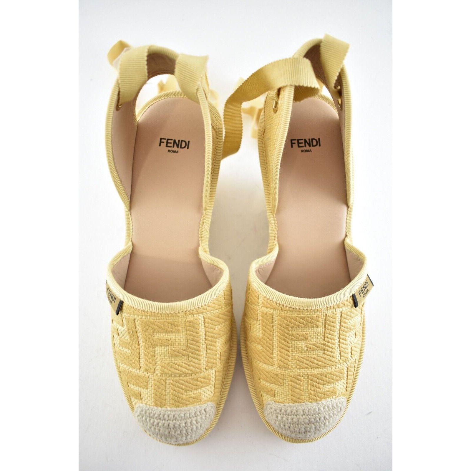 Fendi Roma FF Logo Ankle Strap Lace Up Sandal Wedge Heel 41 Size US 11 / IT 41 - 7 Thumbnail