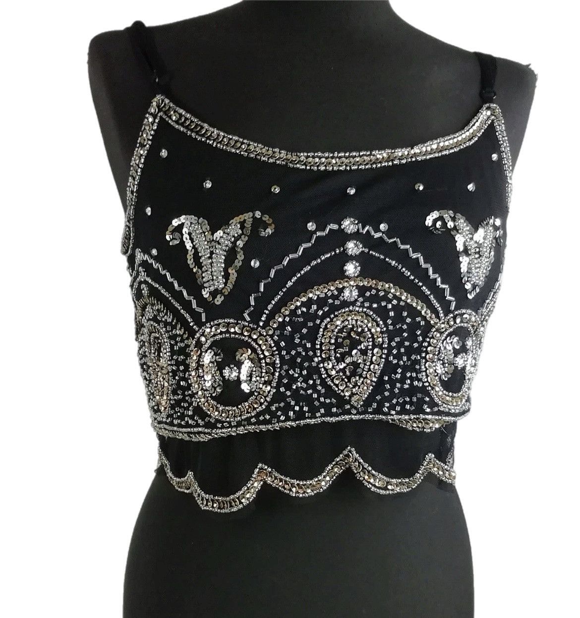 Japanese Brand Vintage y2k Sleeveless Top embroidered with rhinestones Size M / US 6-8 / IT 42-44 - 1 Preview