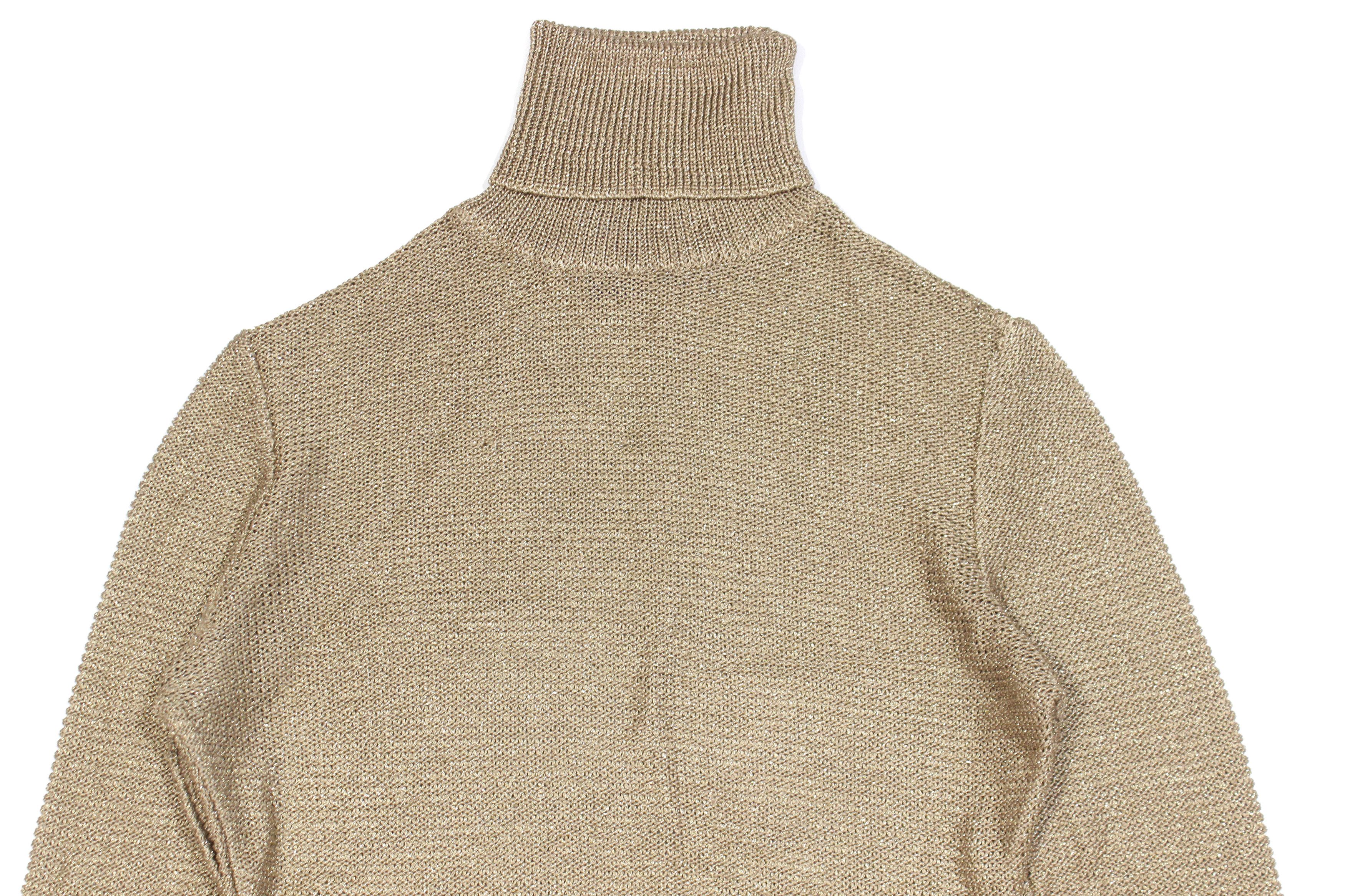 Ralph Lauren Purple Label Golden Knit Dress Size M / US 6-8 / IT 42-44 - 3 Thumbnail