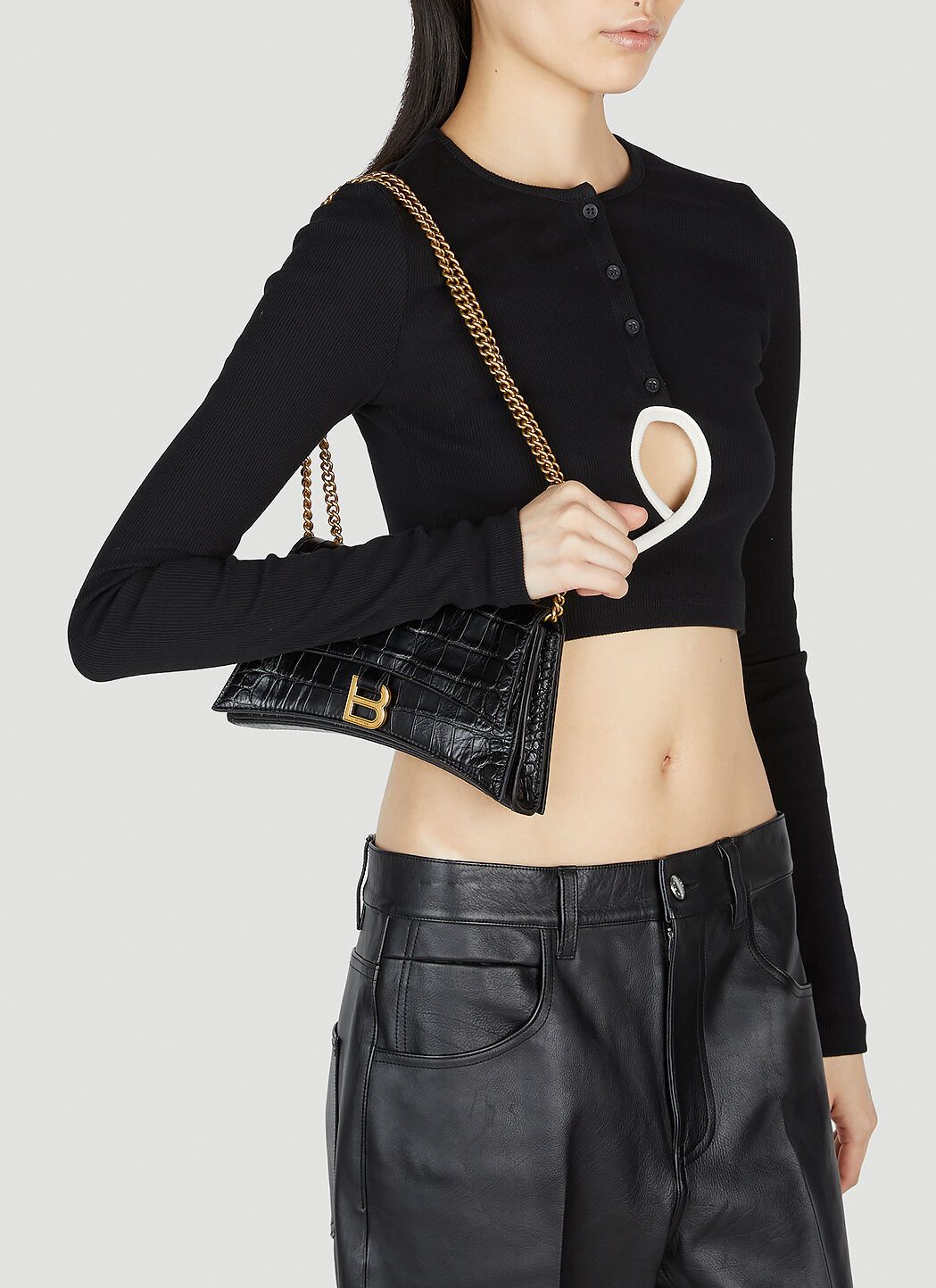 Balenciaga o1bcso1str0325 Size: OS / Crush XS Chain Bag Crocodile Size ONE SIZE - 2 Thumbnail