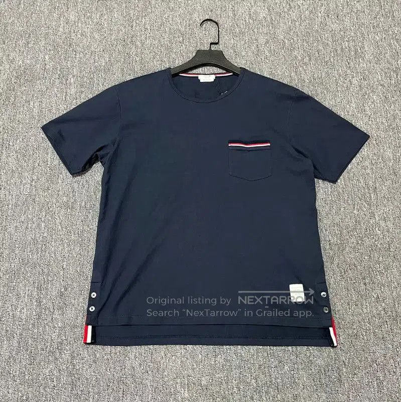 Thom Browne Thom Browne Navy Cotton Short Sleeve T-Shirt . Size US L / EU 52-54 / 3 - 1 Thumbnail