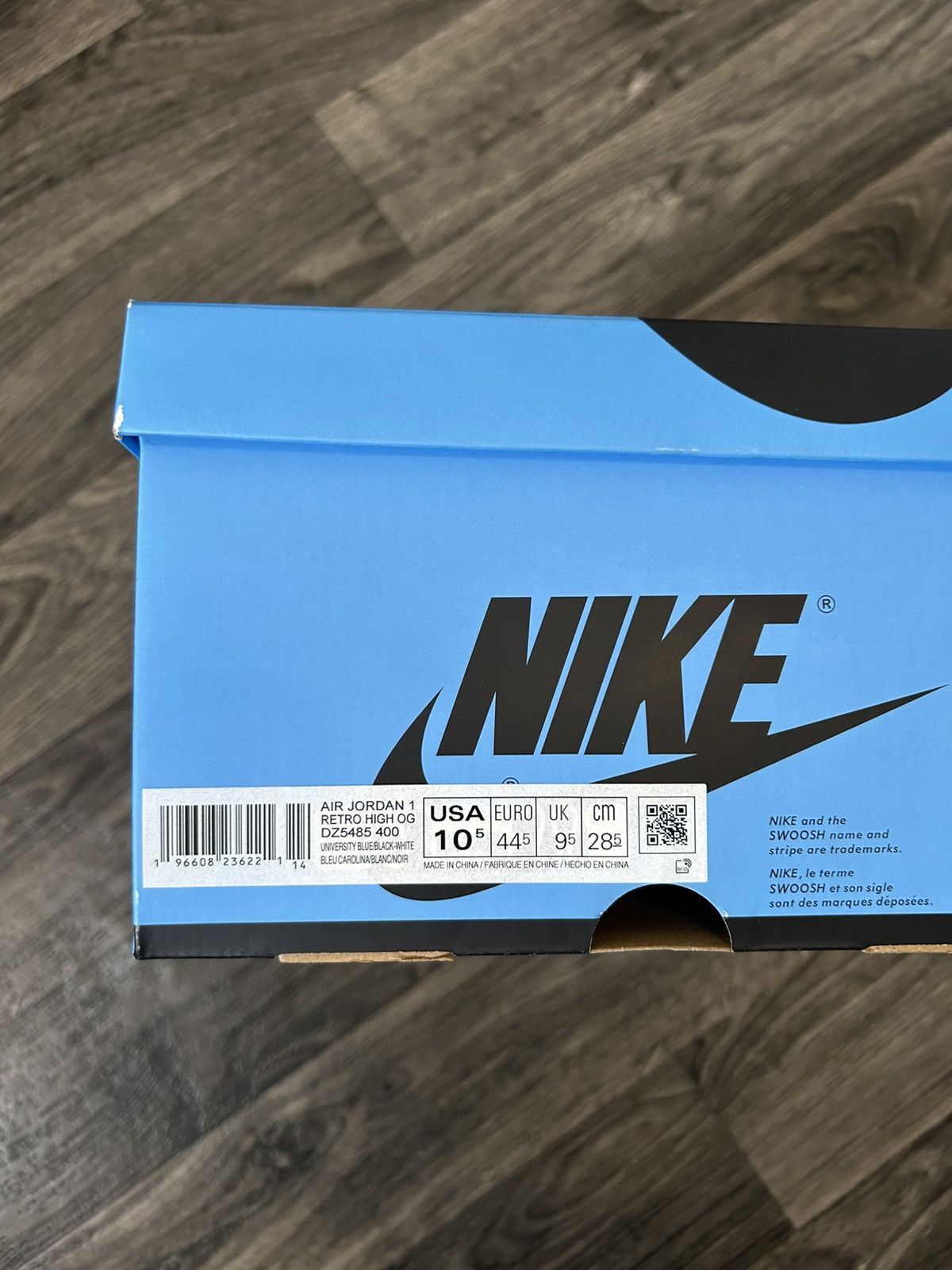 Nike Air Jordan 1 Retro High OG “UNC Toe” w/ Box + Extra Laces Size US 10.5 / EU 43-44 - 9 Thumbnail