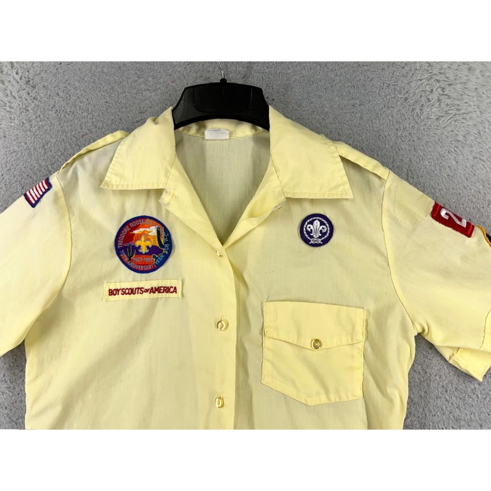 Vintage VINTAGE Boy Scouts of America Shirt Women 14 Yellow 90s Official Blouse Button Up READ Womens Size XL / US 12-14 / IT 48-50 - 4 Thumbnail