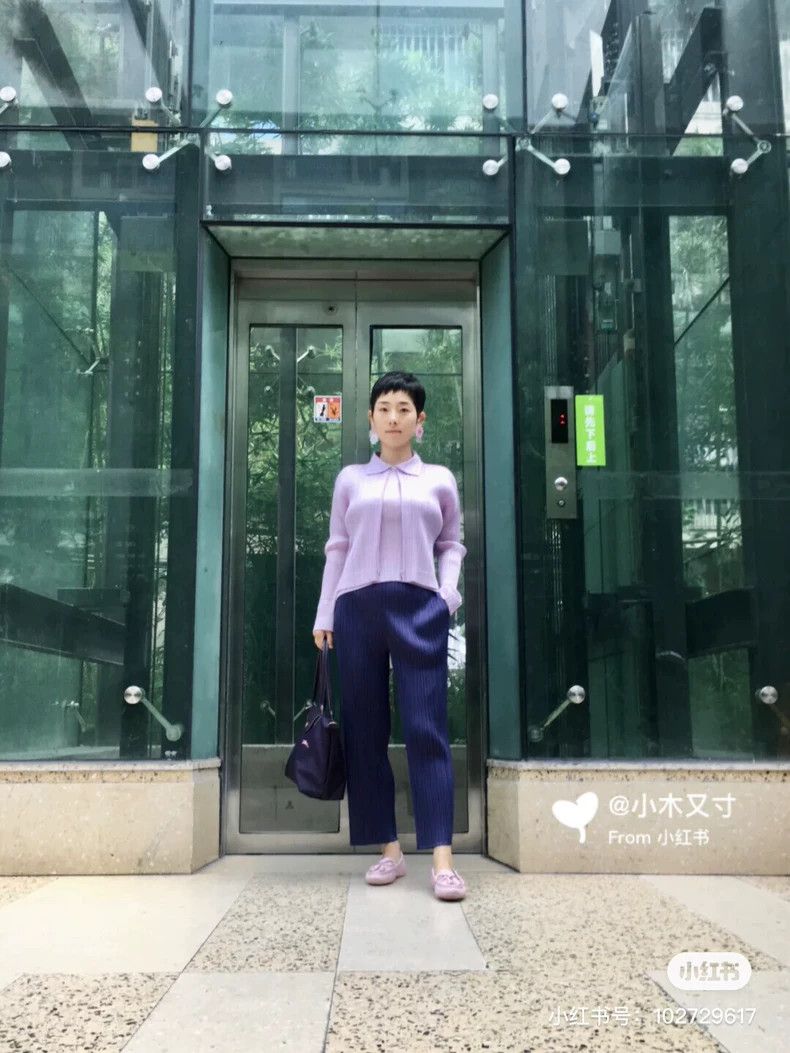 Issey Miyake Issey Miyake size:3 A light purple pleated zipper cardigan Size S / US 4 / IT 40 - 8 Thumbnail